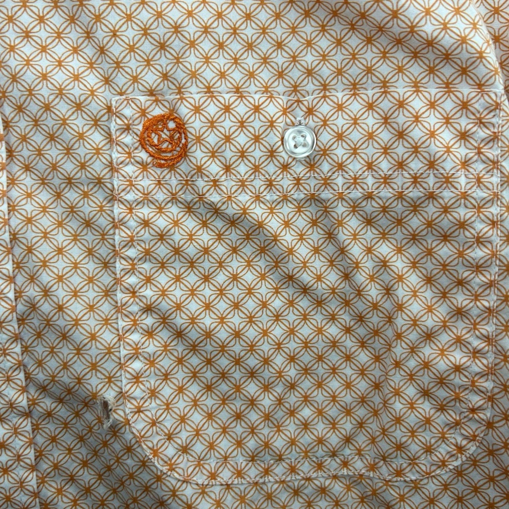 Wrangler VINTAGE Wrangler George Strait Shirt Mens M Orange Geometric Button Long Sleeve Flaw Size US M / EU 48-50 / 2 - 6 Thumbnail