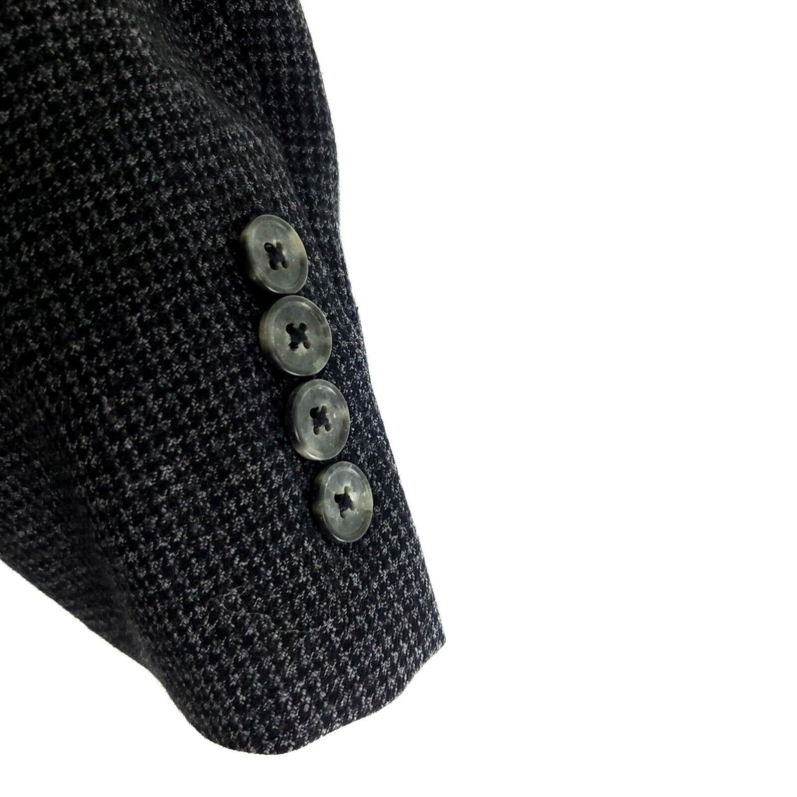 Joseph Abboud Joseph Abboud Wool 2 Button Sport Coat 42R Gray Black Check Size 42R - 4 Thumbnail