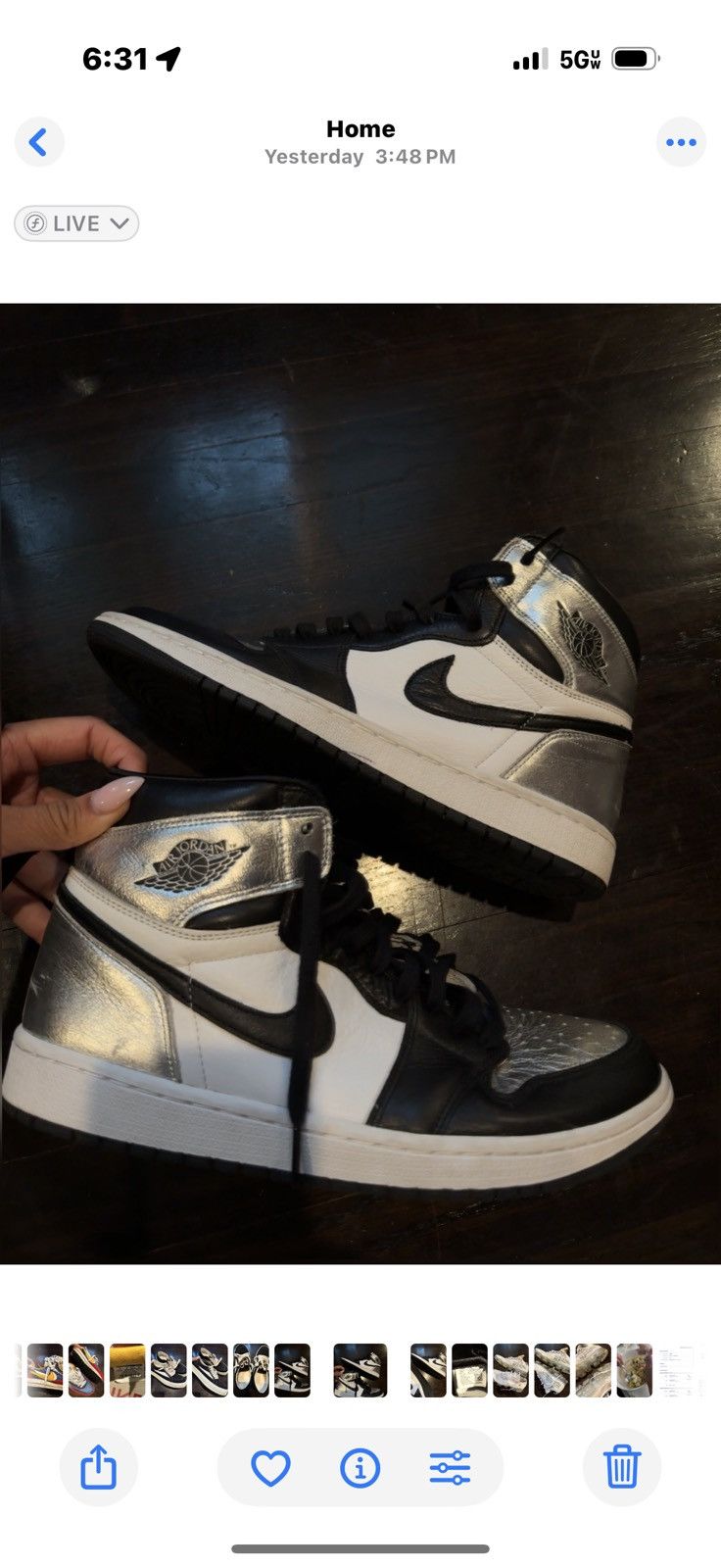Jordan Brand Jordan 1 silver Toe Size US 9.5 / EU 42-43 - 4 Thumbnail