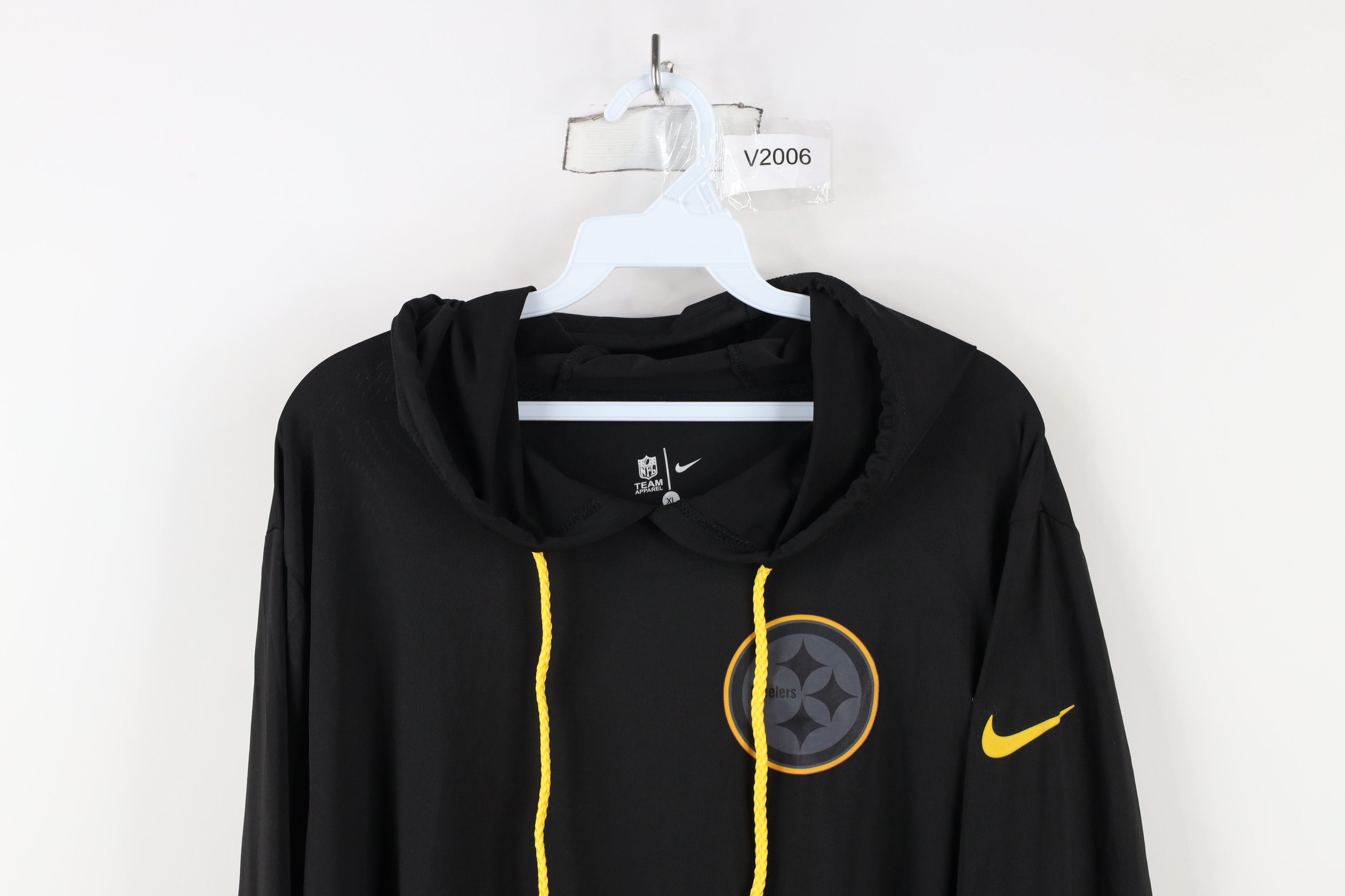 Nike × Vintage Nike NFL Knit Pittsburgh Steelers Football Hooded T-Shirt Size US XL / EU 56 / 4 - 2 Thumbnail