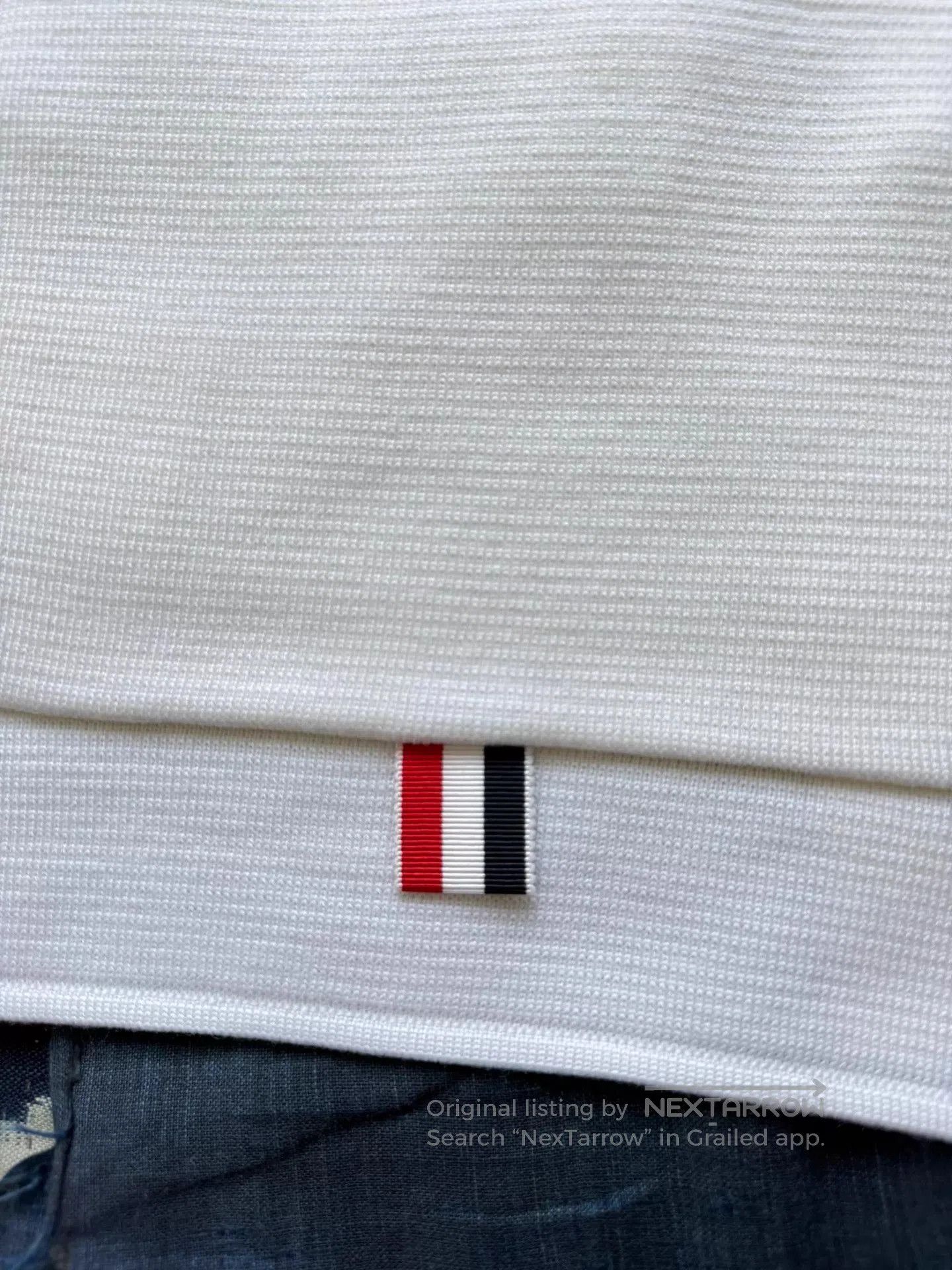 Thom Browne White Ribbed Polo Shirt. Size US M / EU 48-50 / 2 - 1 Thumbnail