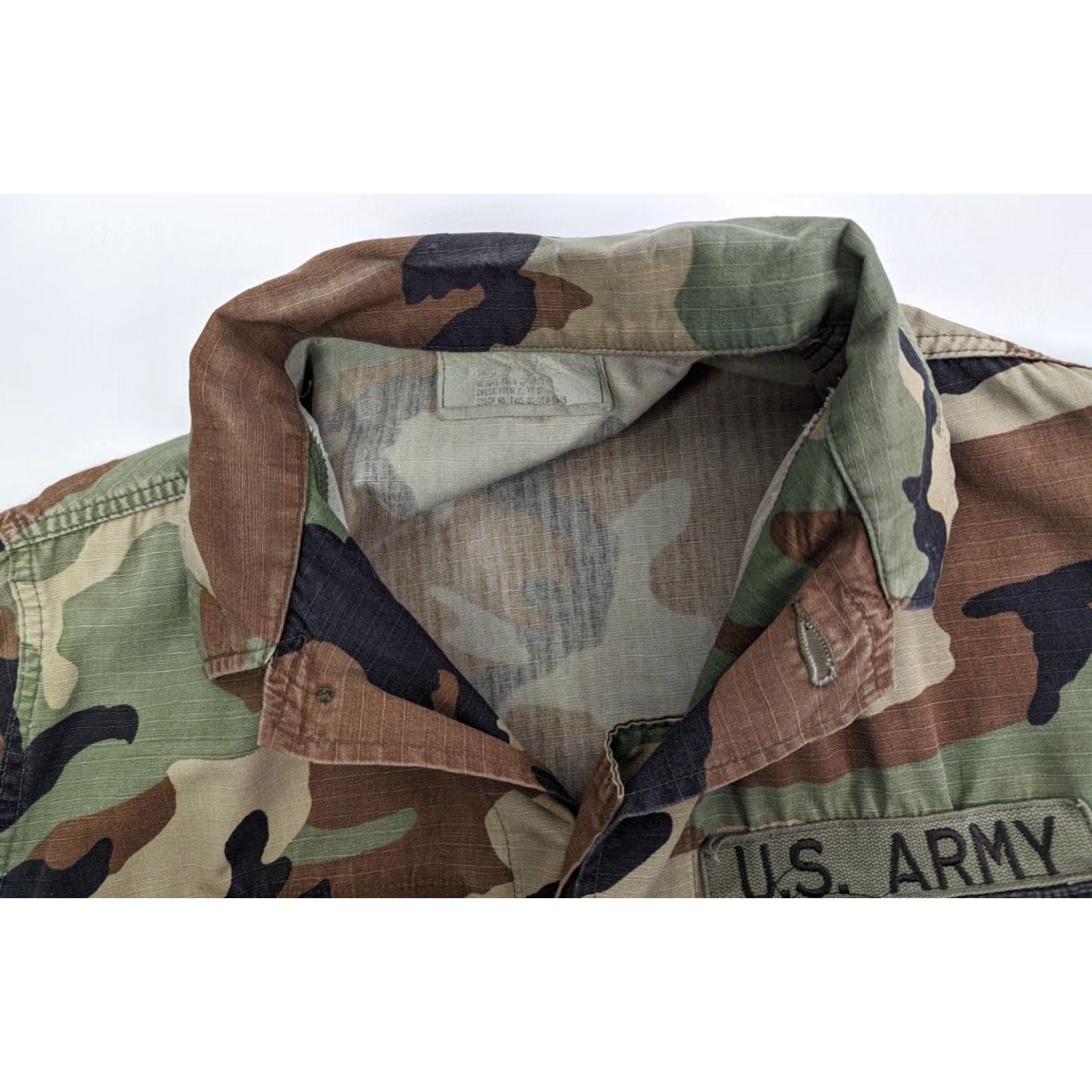 Vintage US Army Jacket Woodland Camo Combat Hot Weather Coat Size Small Camouflage Size US S / EU 44-46 / 1 - 7 Thumbnail