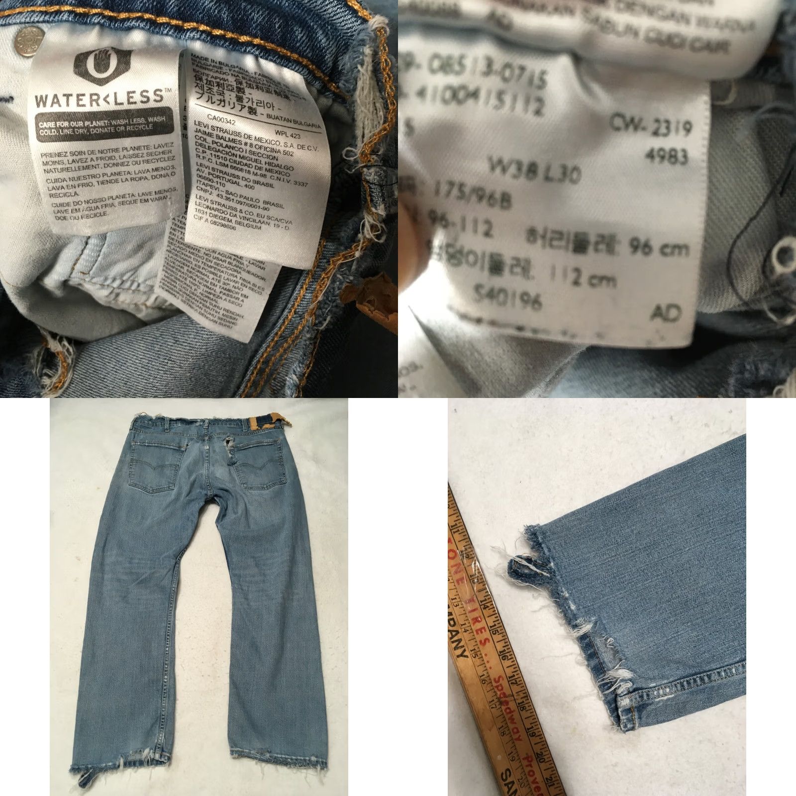 Levi's Levi's Jeans Men Size 38 Denim Distressed Pants 5-Pocket Regular Inseam 30 Blue Cotton Jeans Size US 38 / EU 54 - 9 Thumbnail