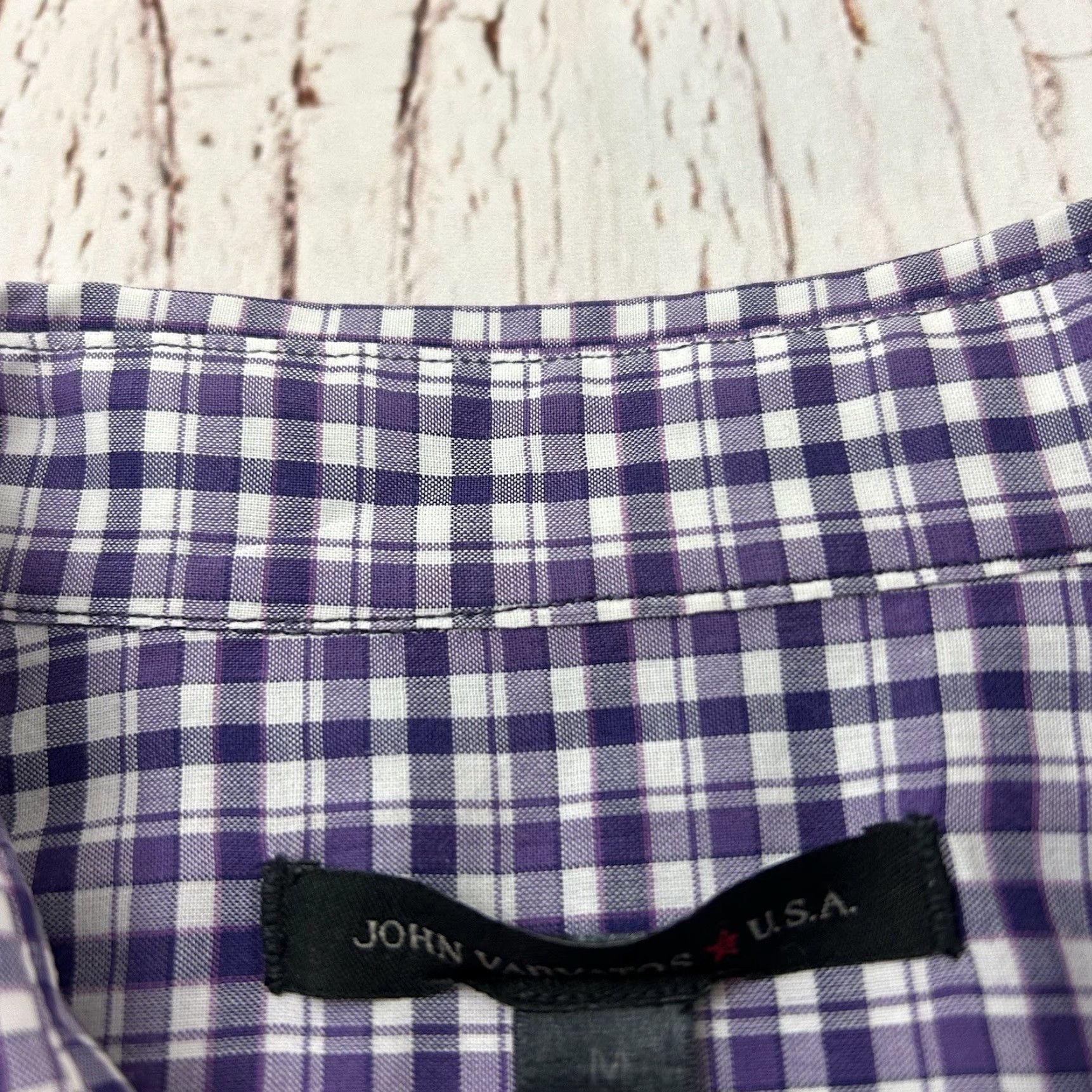 John Varvatos John Varvatos Plaid Long Sleeve Button Front Shirt Mens M Purple Size US M / EU 48-50 / 2 - 2 Thumbnail