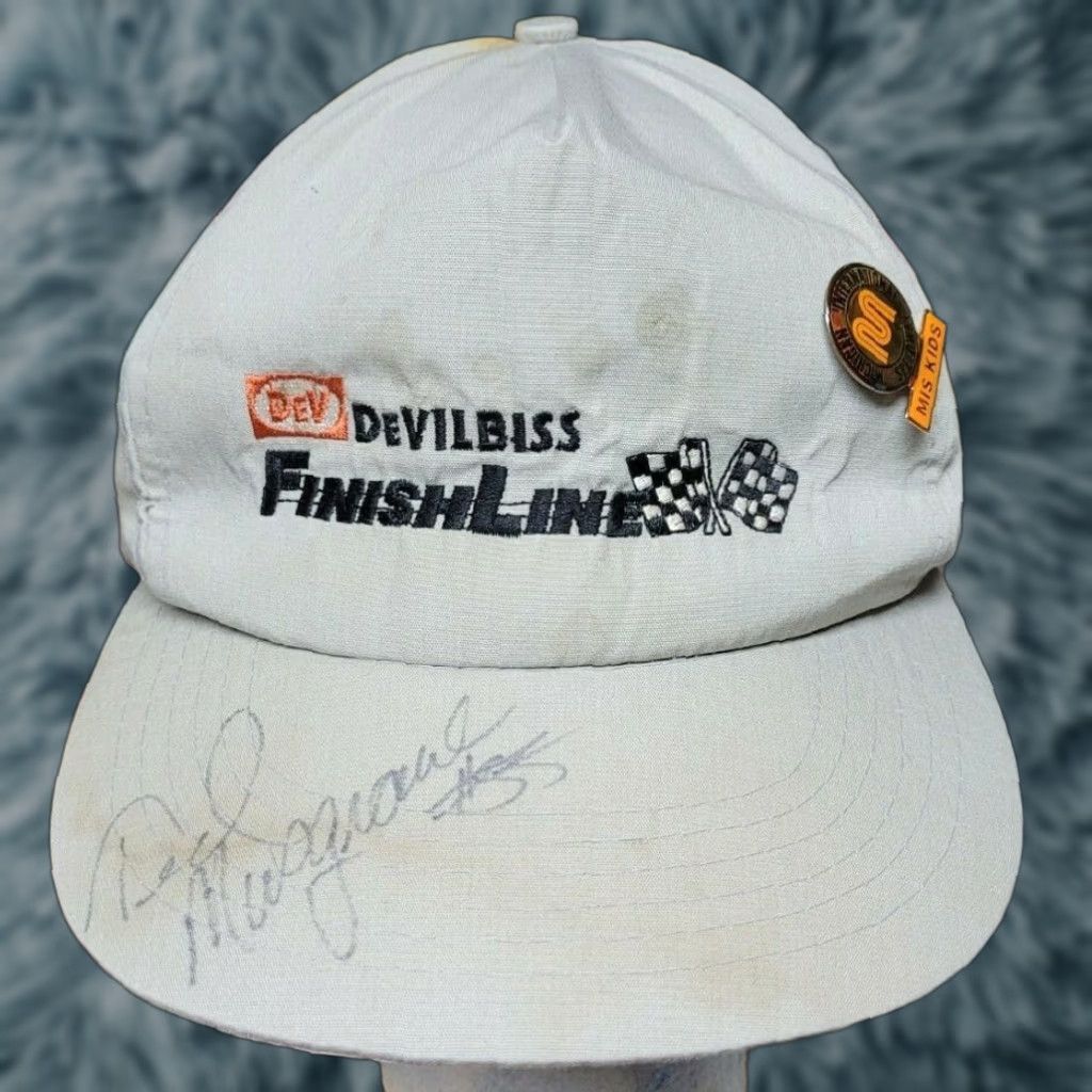 Vintage VTG 90s Devilbiss Finish Line Racing Ted Musgrave #55 Snapback Hat Cap MIS Pin, Adjustable, Gray, Mens, NASCAR, Racing, 90s, Autographed Size ONE SIZE - 1 Thumbnail