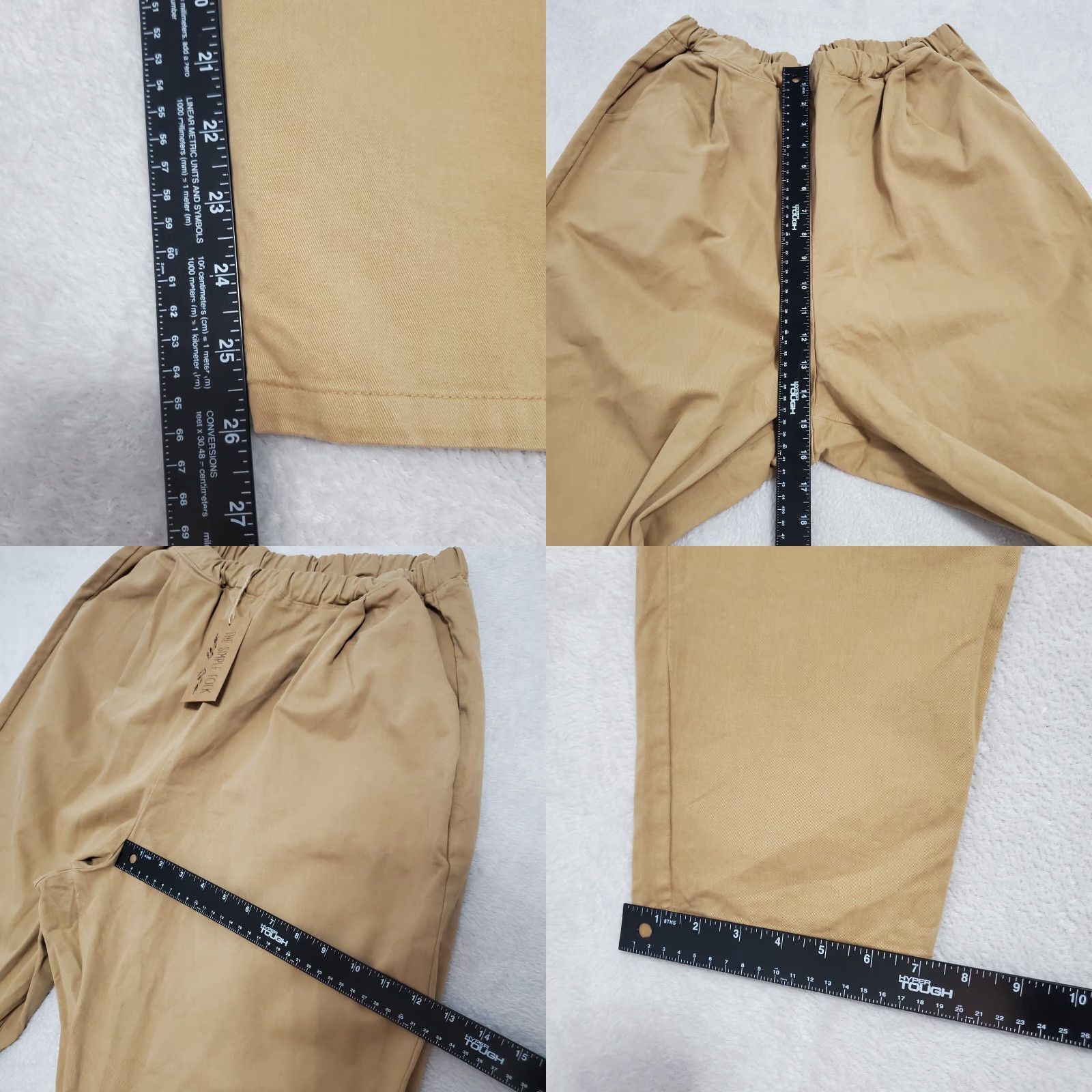 Vintage Simple Pants Womens 12 Camel Twill Cotton Elastic Waist NWT Size 34" / US 12 / IT 48 - 8 Thumbnail