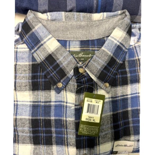 Eddie Bauer VINTAGE Eddie Bauer Plaid Flannel Shirt Button-Down Long Sleeve XL Red Blue Mens NWT Size US XL / EU 56 / 4 - 5 Thumbnail