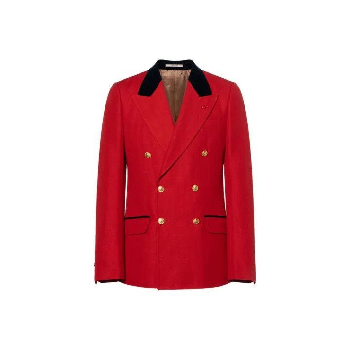 Gucci Gucci Gucci Red Double-Breasted Blazer for Men -2506 Size US M / EU 48-50 / 2 - 1 Thumbnail