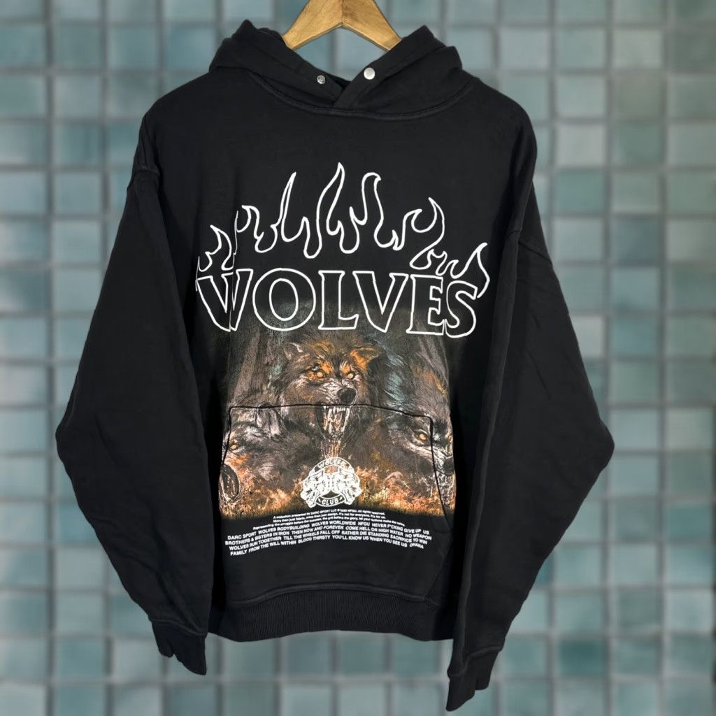 Darc Sport Hoodie Black M Vintage Pierce Cerberus V2 Wolf Club London 205/1000 Mens Pullover Graphic Print Hooded
