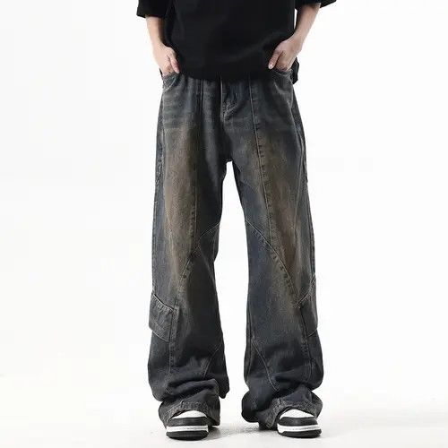 Japanese Brand Washed distressed split panel cargo jeans Size US 32 / EU 48 - 7 Thumbnail