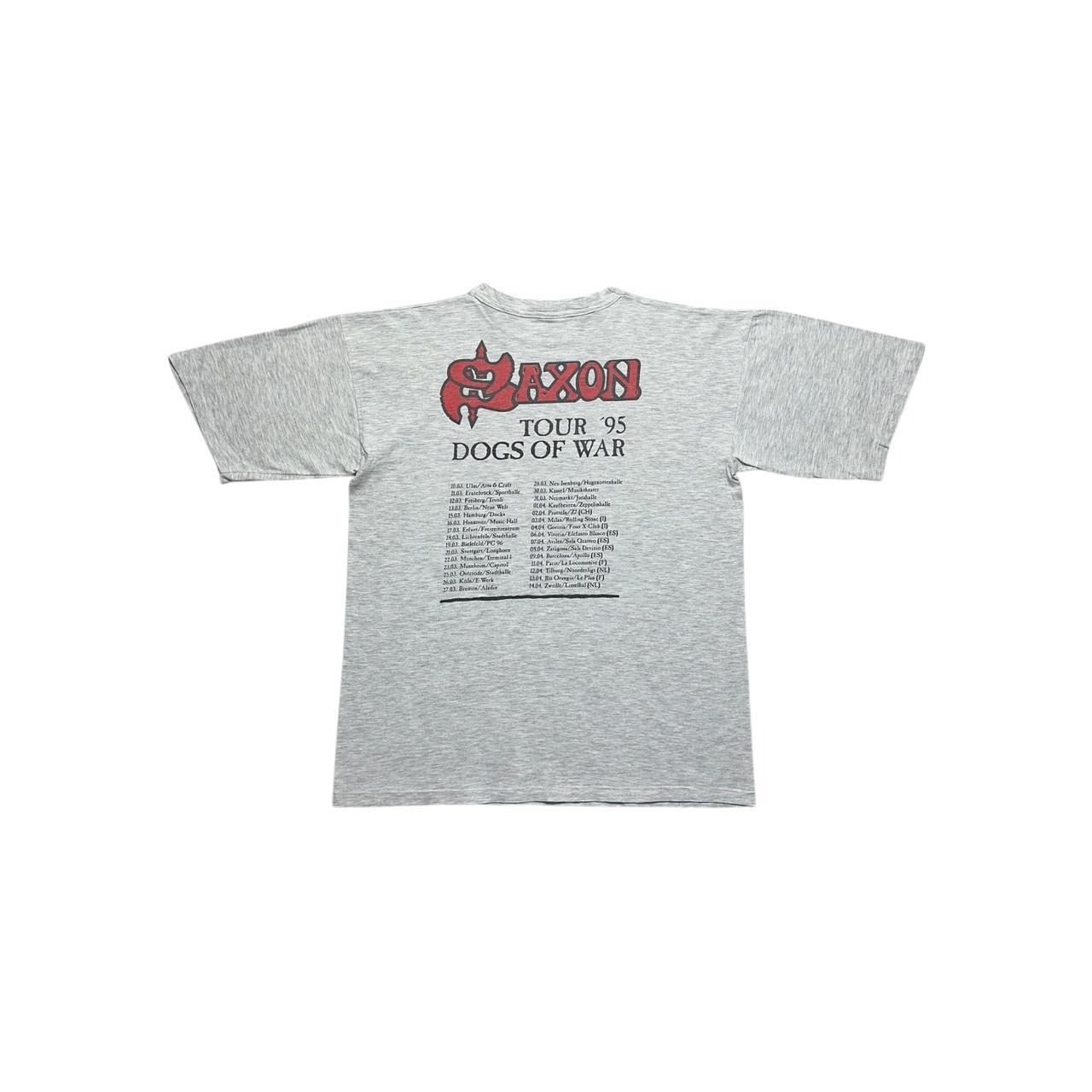 Band Tees × Hanes × Vintage Vintage Saxon Dogs of War 1995 Grunge Band Tour T-Shirt Size US XL / EU 56 / 4 - 2 Thumbnail