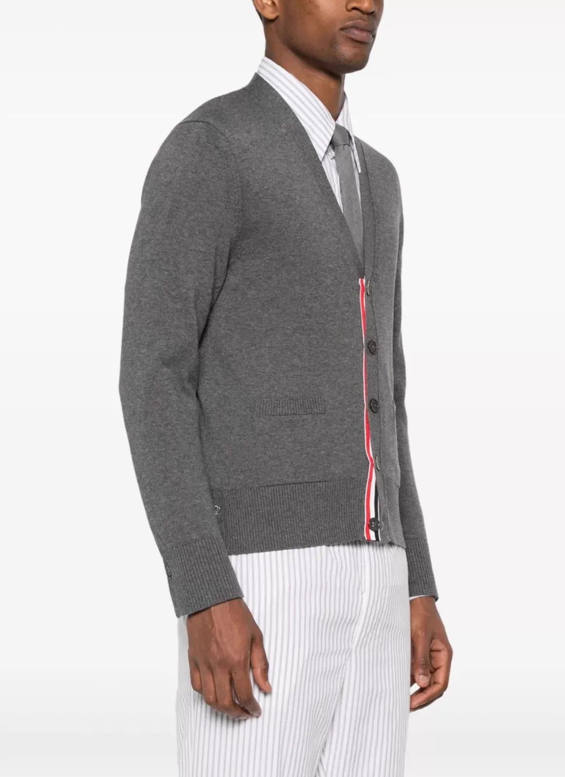 Thom Browne Thom Browne 4-Bar Wool Cardigan Dark Gray Size 3 Size US L / EU 52-54 / 3 - 7 Thumbnail