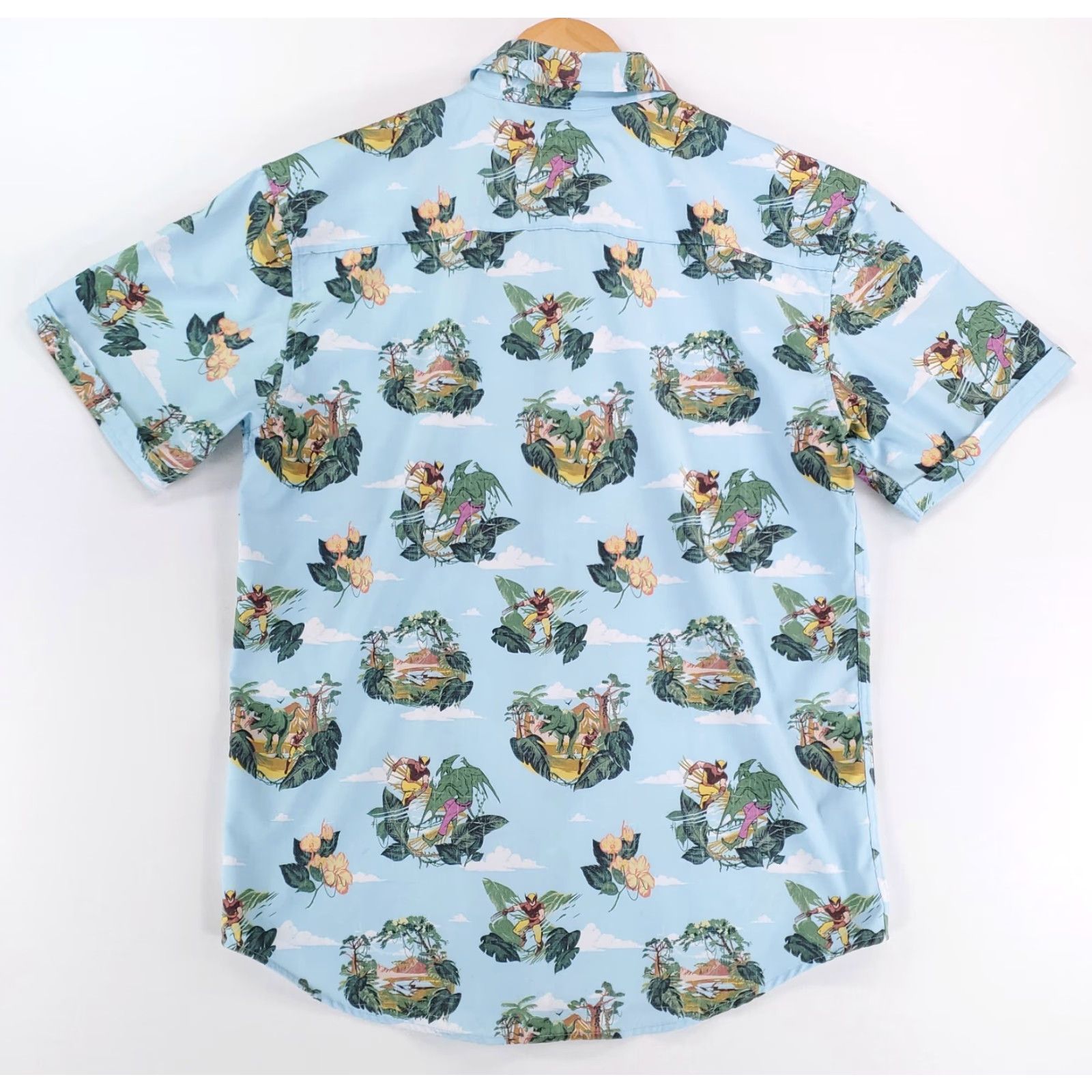 Vintage **RSVLTS Wolverine Sauron Mens Blue Hawaiian Shirt L** User: RSVLTS Wolverine Sauron Mens Blue Hawaiian Shirt L Size US L / EU 52-54 / 3 - 4 Thumbnail