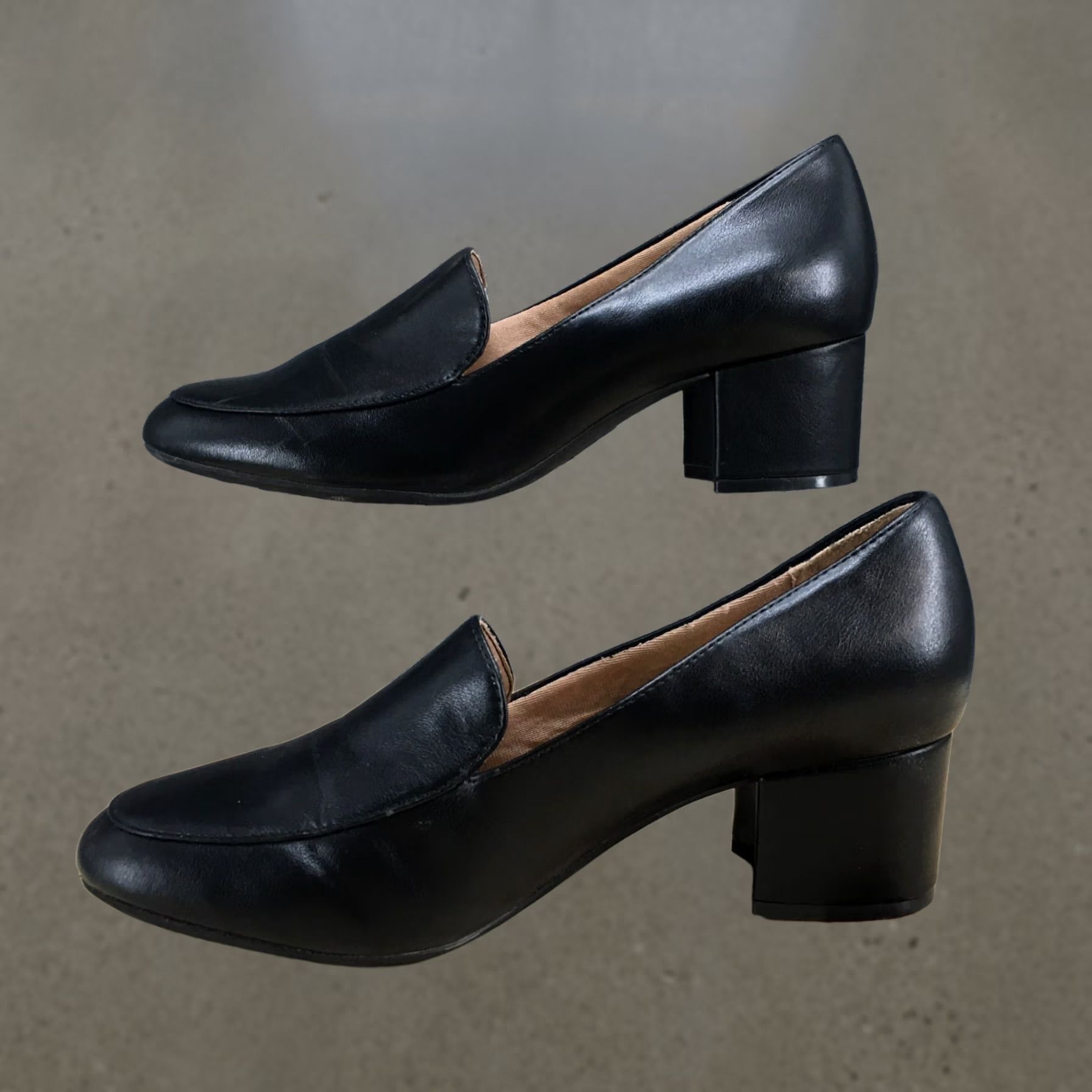 Vintage LifeStride Heels Women Black Trixie Pump Slip On Faux Leather Casual Mid Heel 9.5M Size US 10 / IT 40 - 1 Thumbnail