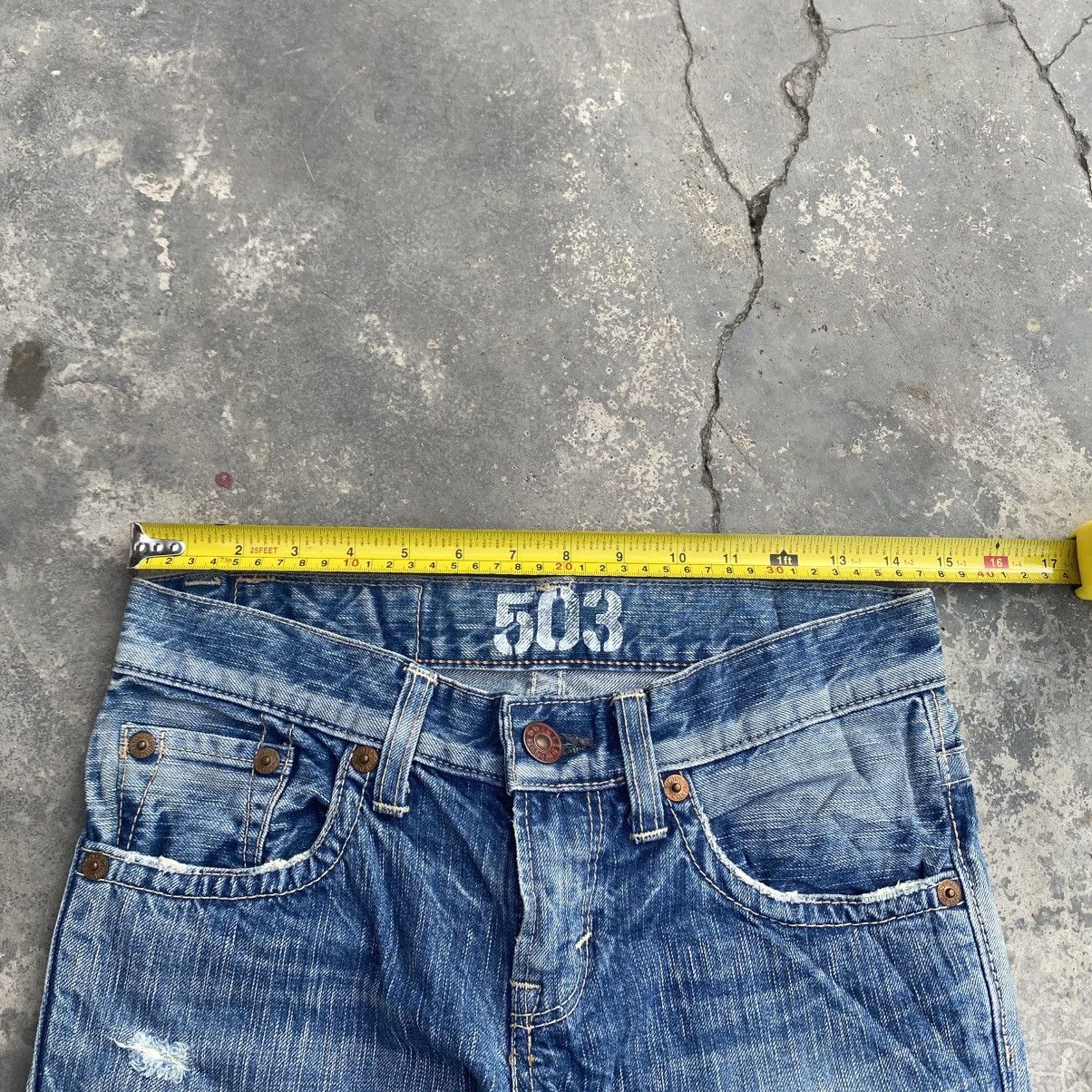 Edwin × Japanese Brand EDWIN 503 Distressed Flare Size 29" - 11 Thumbnail