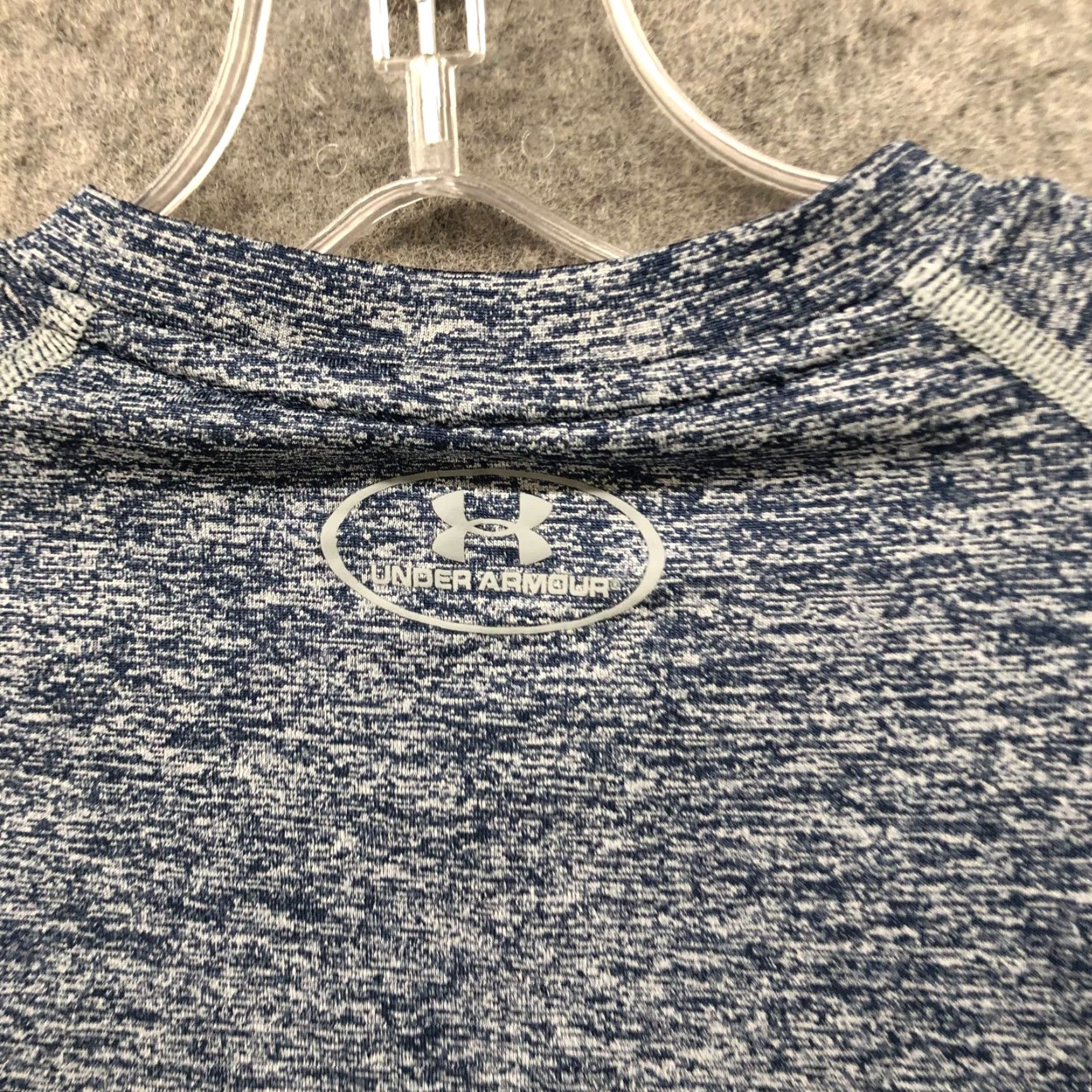 Under Armour Under Armour HeatGear T Shirt Mens S Loose Short Sleeve Raglan Crewneck Breathable Lightweight Moisture Wicking Blue Heather Sports Activewear Shirt Size US S / EU 44-46 / 1 - 3 Thumbnail