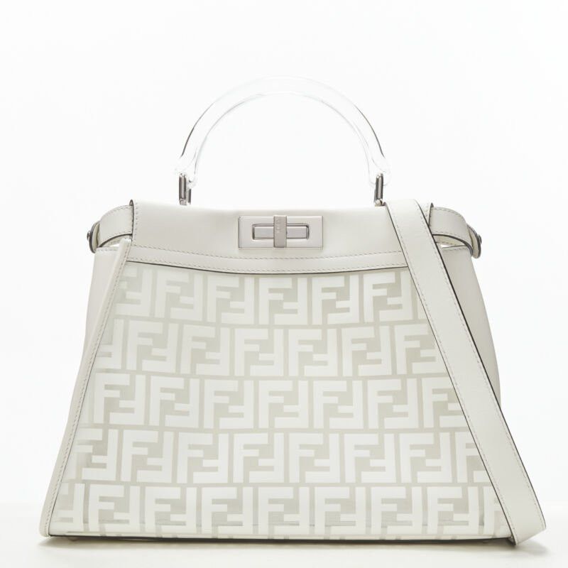 Fendi rare FENDI 2019 Limited Peekaboo FF Zucca clear PVC monogram perspex handle bag Size ONE SIZE - 1 Thumbnail