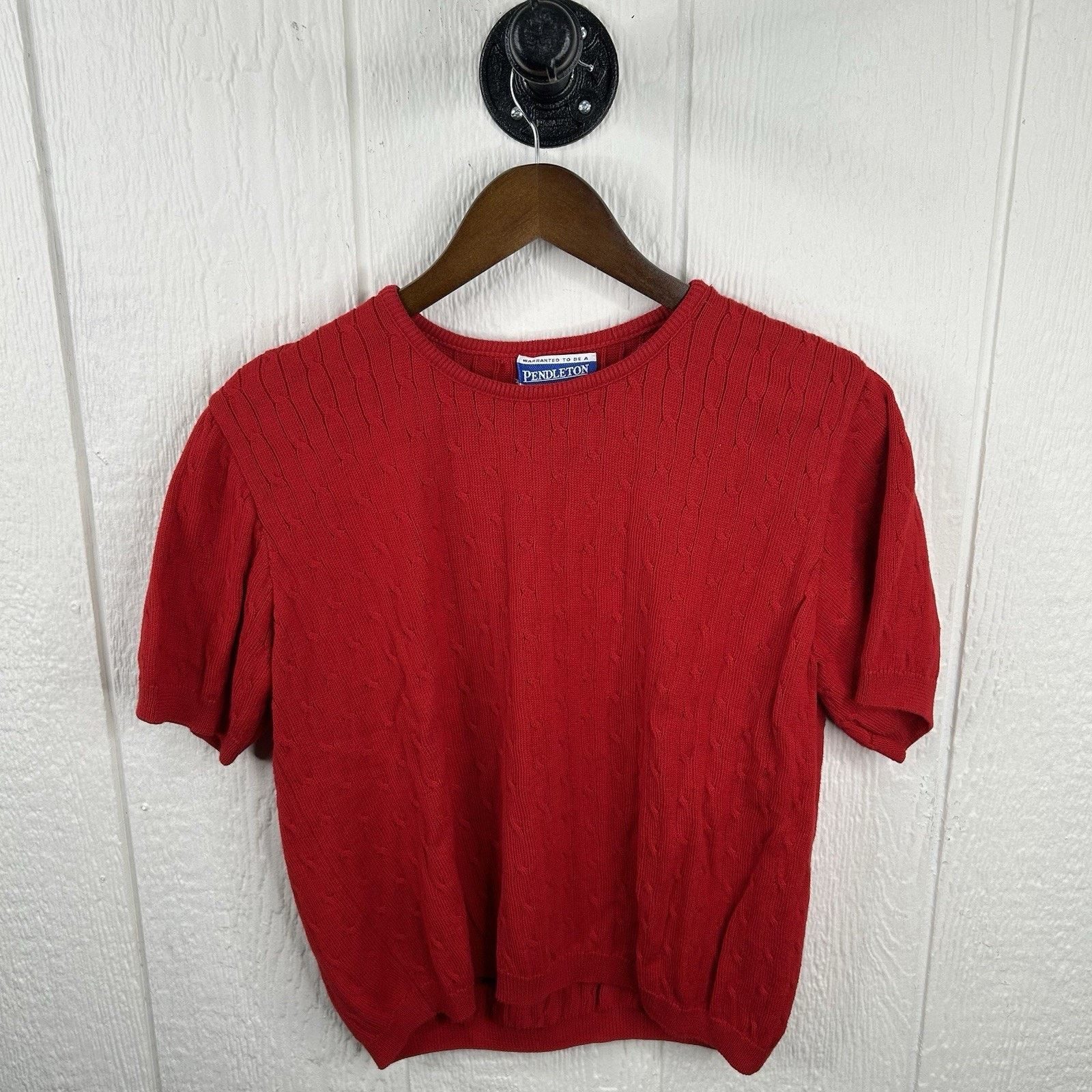 Pendleton Vintage 90’s Pendleton Red Chunky Knit Petite Sweater Large Size L / US 10 / IT 46 - 1 Thumbnail