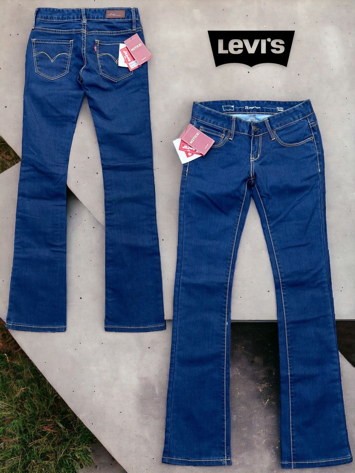 image of Levis Slight Curve Denim Pants For Womens in Blue Denim (Size 25)