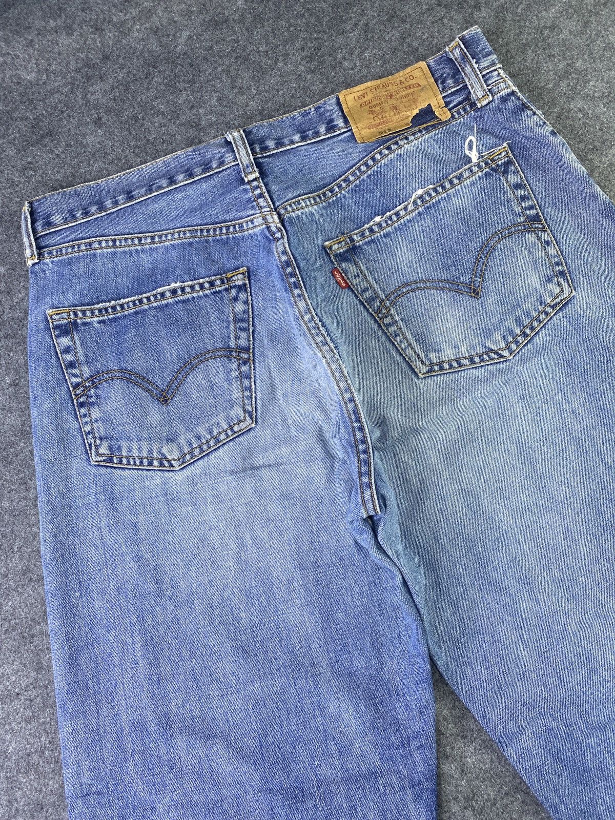 Jean × Levi's × Vintage VINTAGE LEVIS 513 DISTRESS BLUE WASH JEANS - J912 Size US 34 / EU 50 - 12 Thumbnail