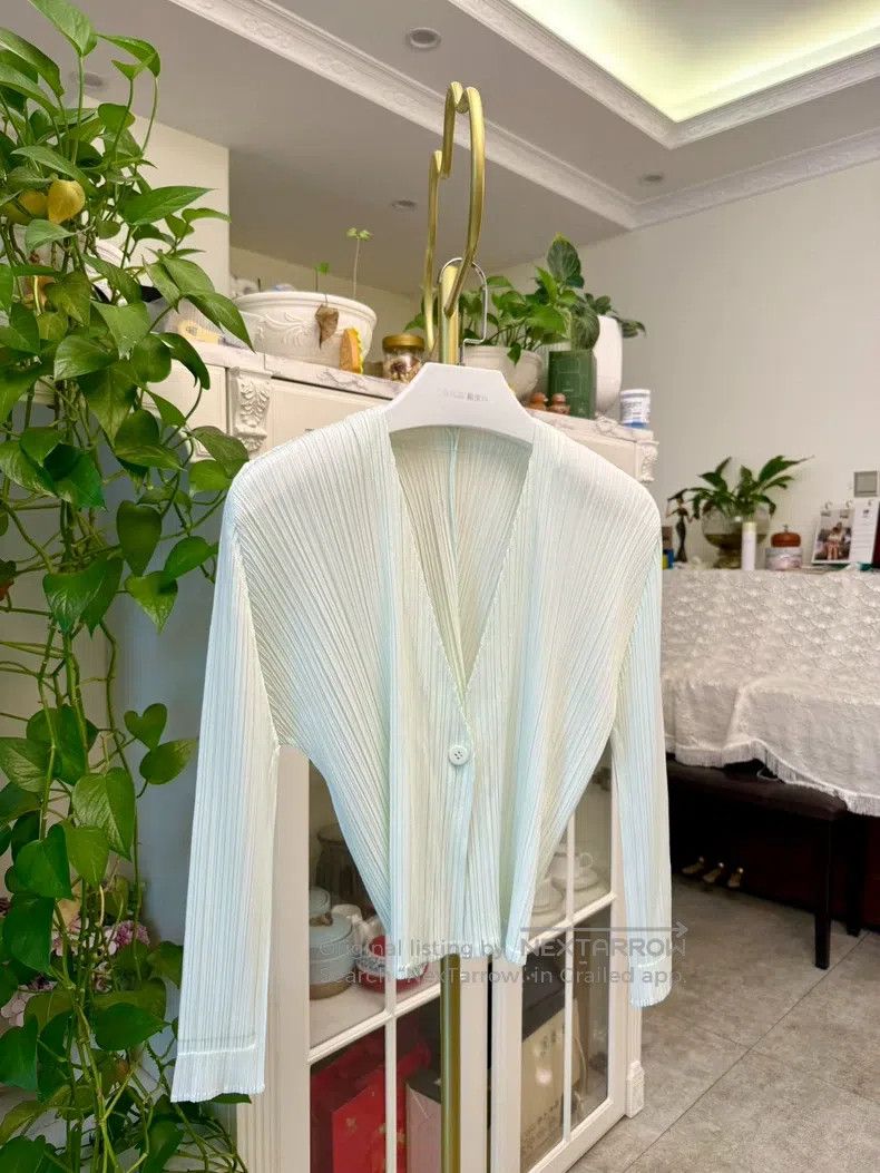 Issey Miyake Issey Miyake size:3 Light Green Cardigan Size S / US 4 / IT 40 - 2 Thumbnail