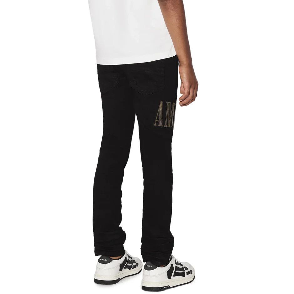Amiri o1gr1nt0824 Kids Camo Applique Denim in Black Size US 35 - 4 Thumbnail