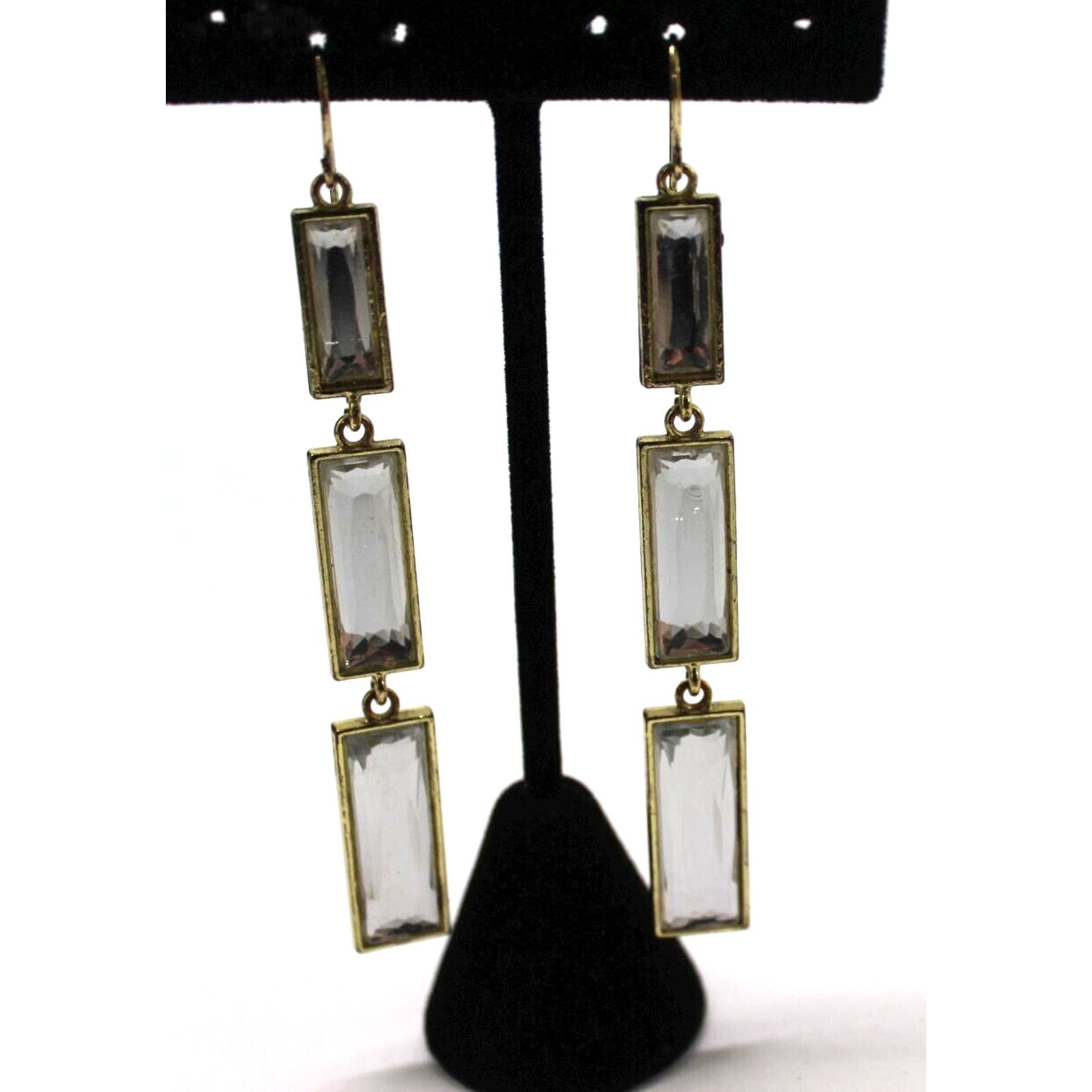 Other Dazzling 3-1/2" Long Moveable Mirror Earrings • Goldtone Size ONE SIZE - 2 Thumbnail
