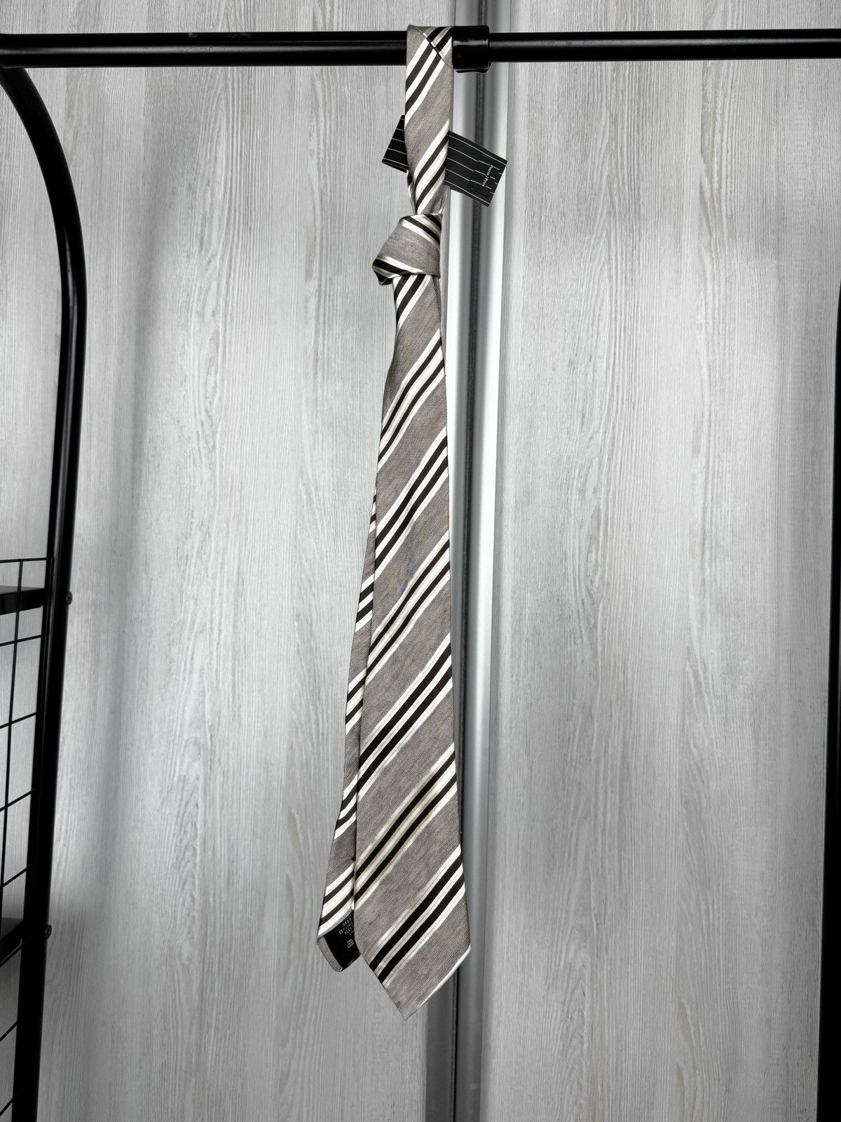 Ermenegildo Zegna NEW ERMENEGILDO ZEGNA Tie Silk Linen Grey Italy Authentic Size ONE SIZE - 10 Thumbnail
