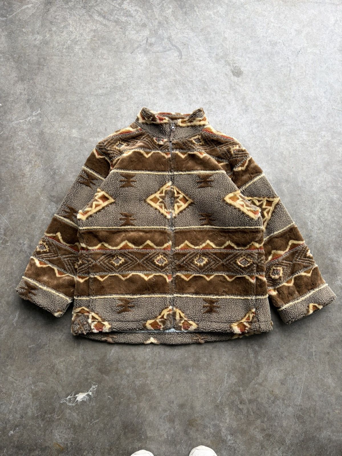 Woolrich Woolen Mills Vintage 90s Woolrich Western Fleece Tribal Aztec Jacket Size L / US 10 / IT 46 - 1 Thumbnail