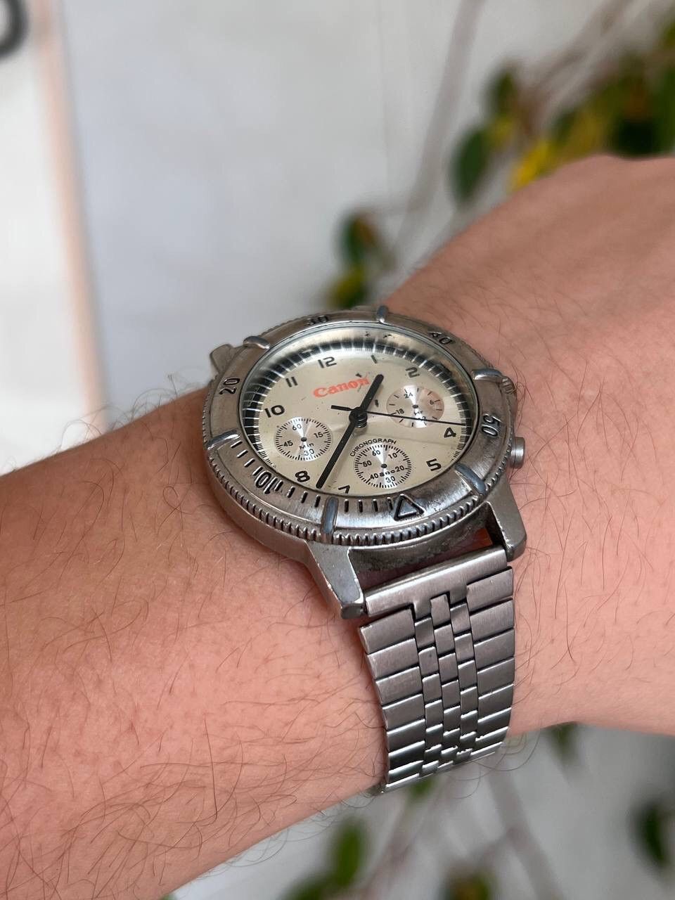 Canon × Japanese Brand 90s Canon Steel Metallic Chrome watch vintage Japan Style Size ONE SIZE - 2 Thumbnail