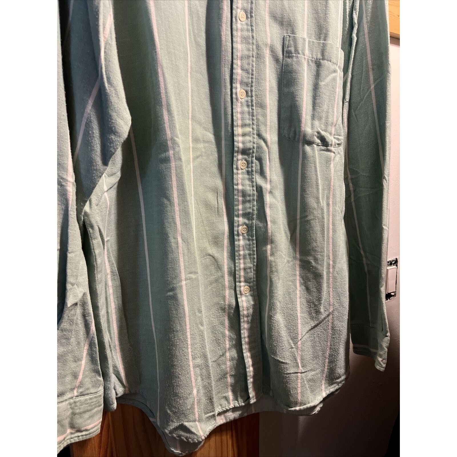 Other Kenny Rogers Vintage Mens XLT Green Striped LS Cotton Shirt Size US XL / EU 56 / 4 - 6 Thumbnail