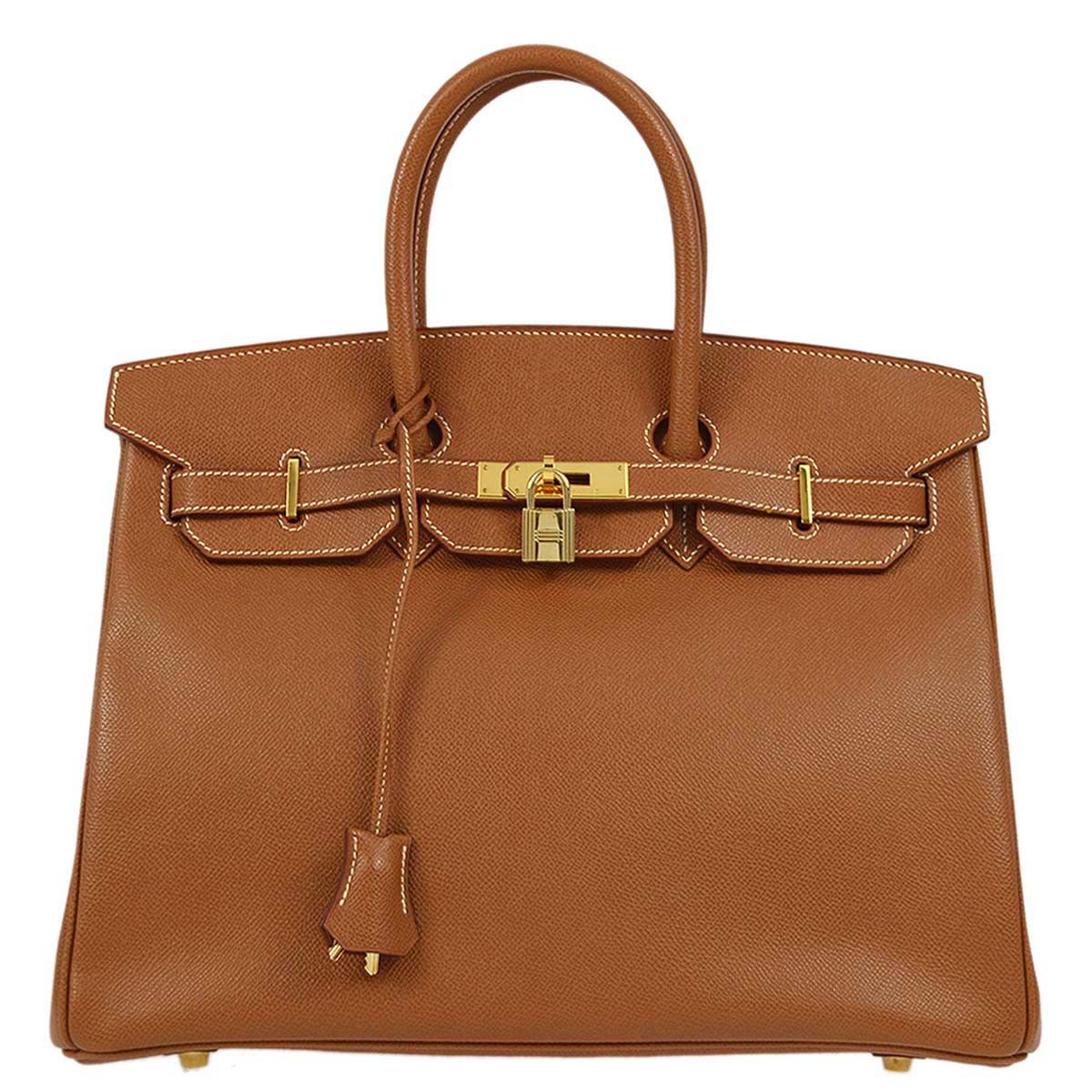 image of Hermes 2002 Gold Courchevel Birkin 35 Handbag 181682, Women's