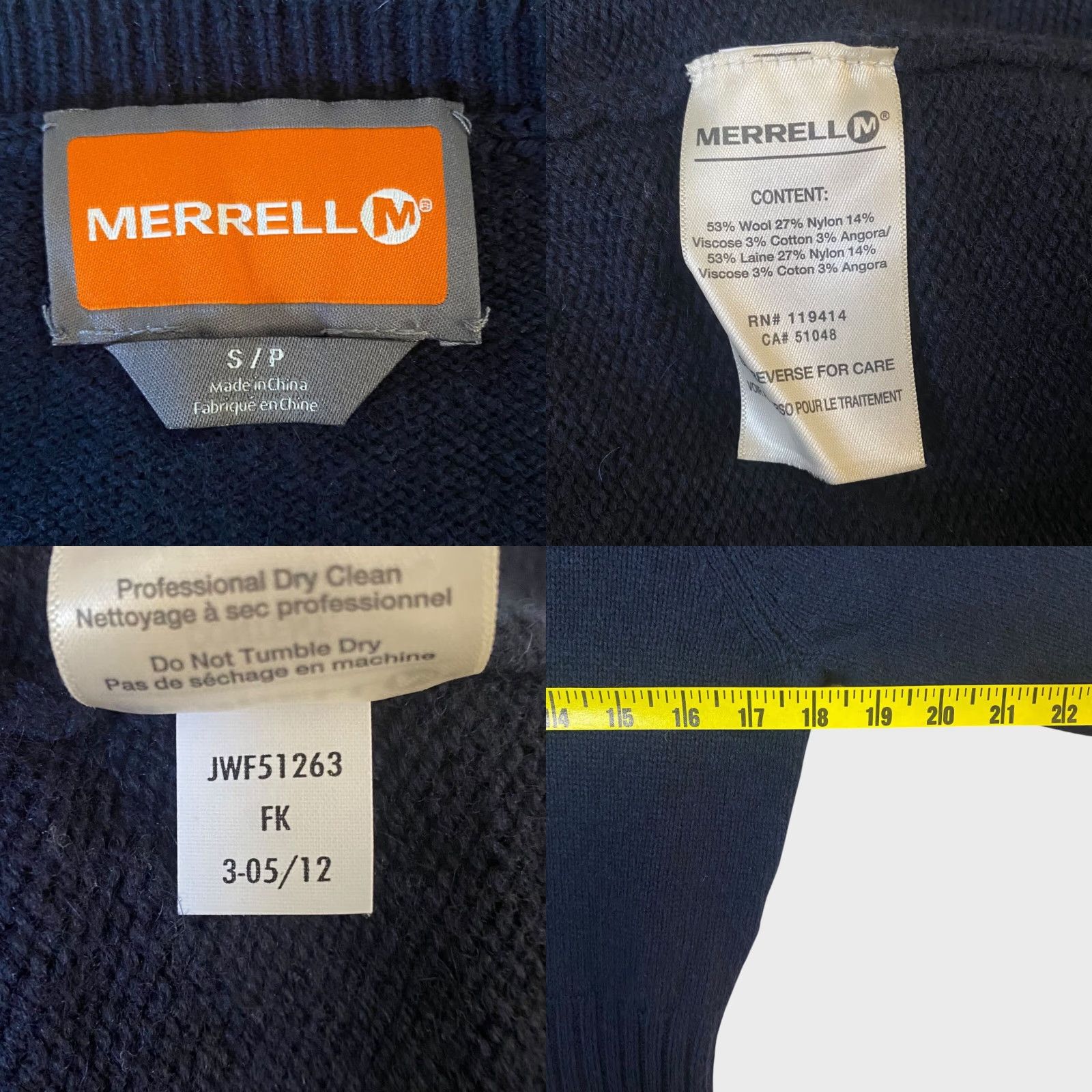 Merrell VINTAGE Merrell Sweater Dress Mini Blue Women's Size Small Wool-Knit Long Sleeve Scoop Neck Casual Outdoor Classic Size S / US 4 / IT 40 - 8 Thumbnail