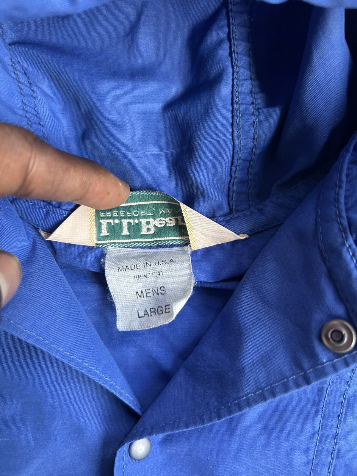 L.L. Bean Vintage 1980s L.L Bean Quarter Button Windbreaker Hoodie Size US L / EU 52-54 / 3 - 4 Thumbnail