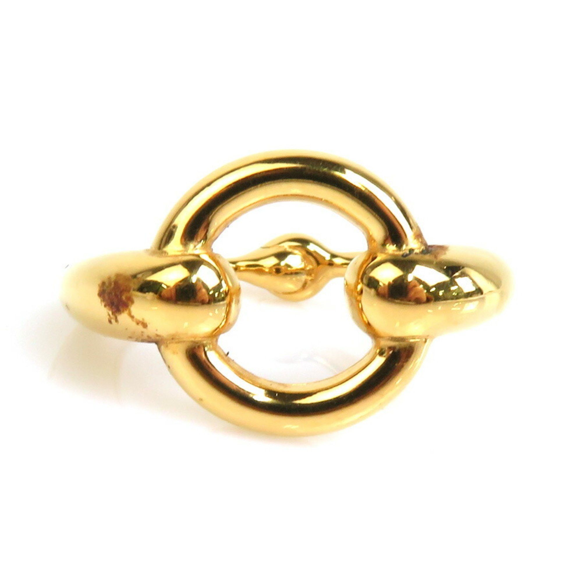 image of Hermes Scarf Ring Metal Gold Ladies, Women's