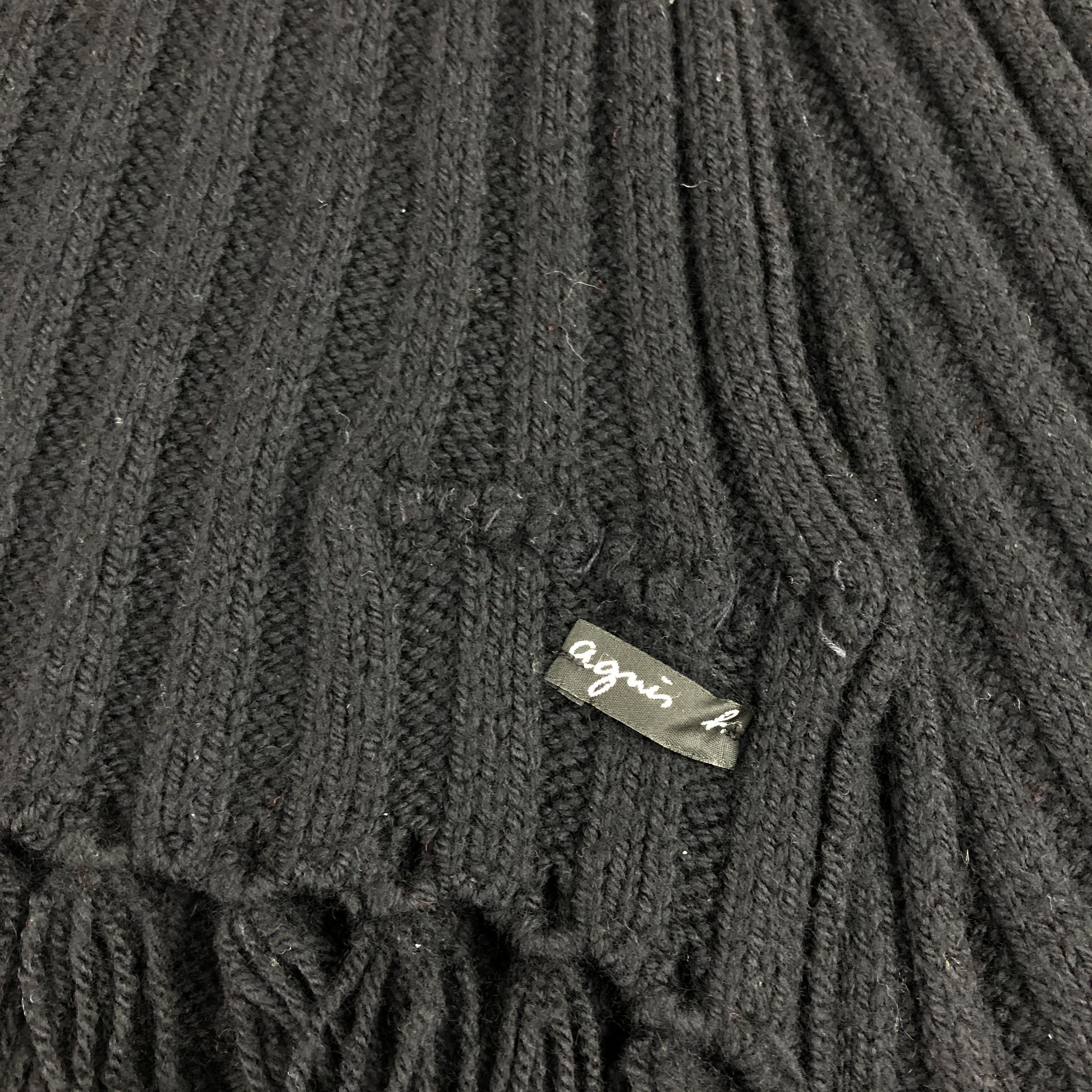 agnes b. Vintage Agnes B Scarf Ripped Ribbed Knit Wool Scarves Size ONE SIZE - 6 Thumbnail
