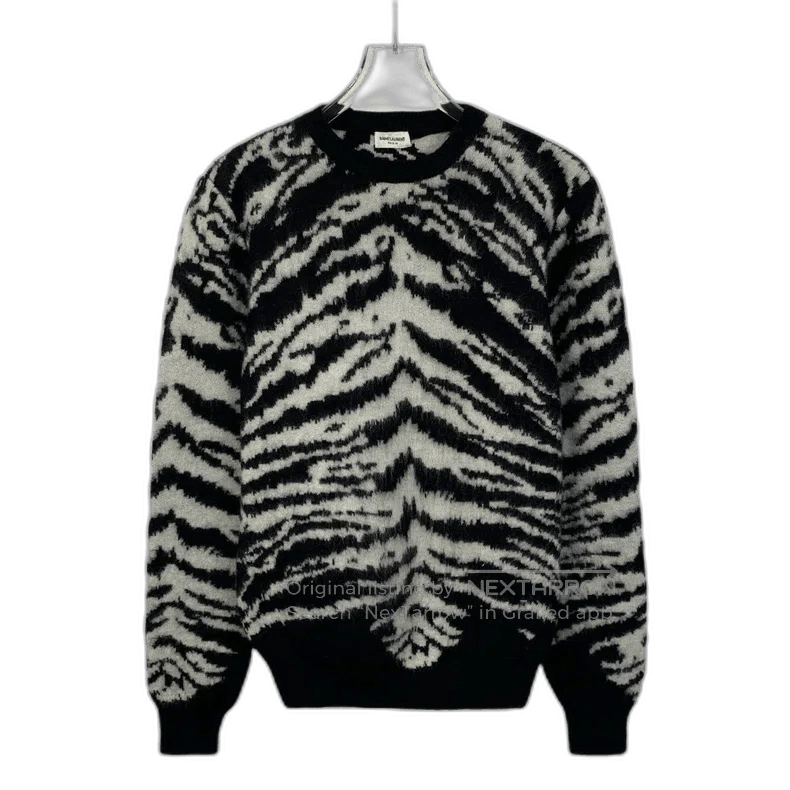 Saint Laurent Paris Saint Laurent Black and White Knit Sweater. Size US S / EU 44-46 / 1 - 1 Thumbnail