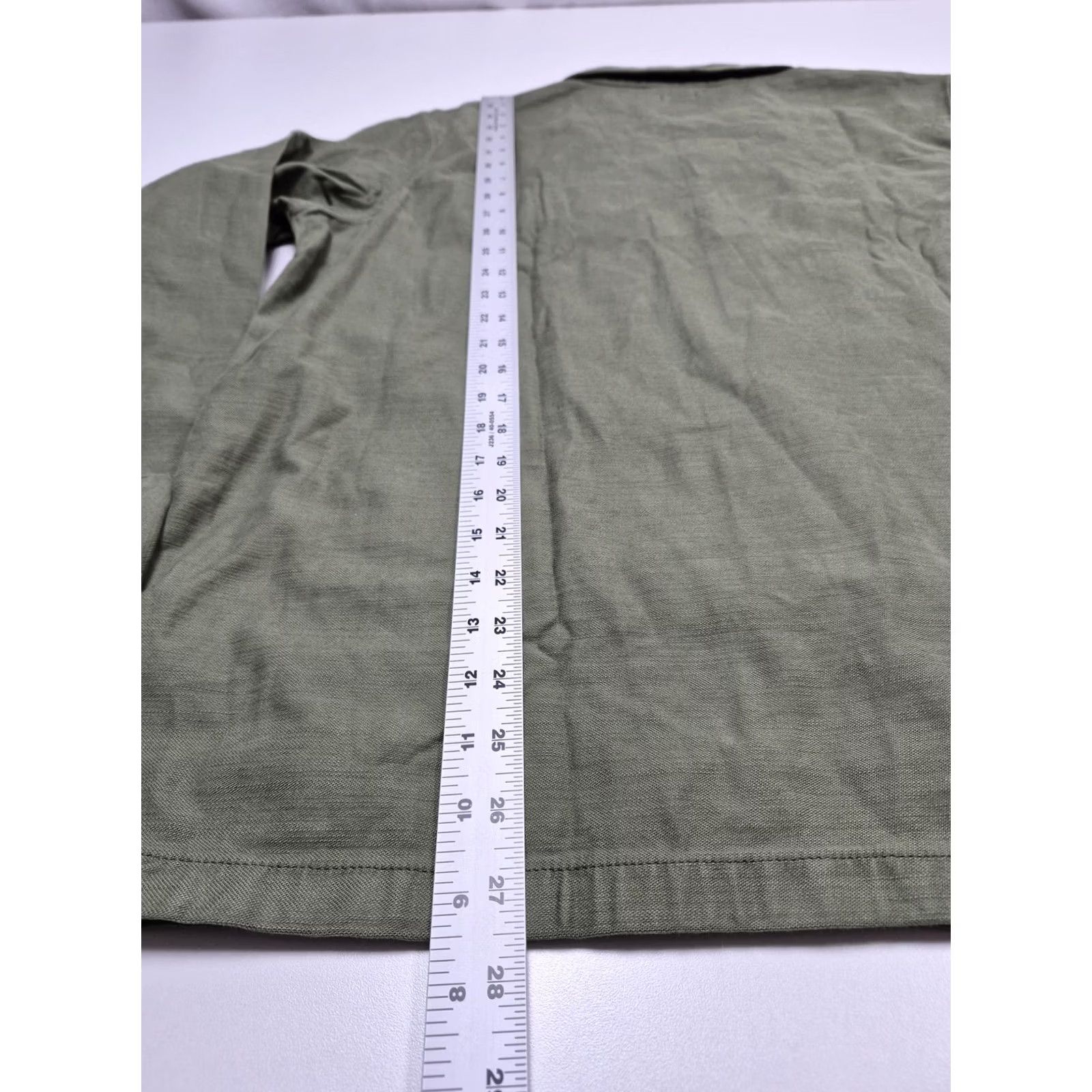 Faherty Faherty Green Cotton Military Jacket Shacket Overshirt L Women's Shirt Jacket Casual Workwear Front Button Pockets Size L / US 10 / IT 46 - 6 Thumbnail