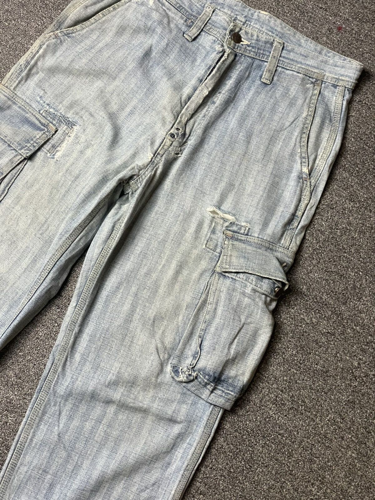 Blue Blue Japan × Japanese Brand × Vintage BLUE BLUE Brand Cargo Denim Jeans (112) Size US 31 - 4 Thumbnail