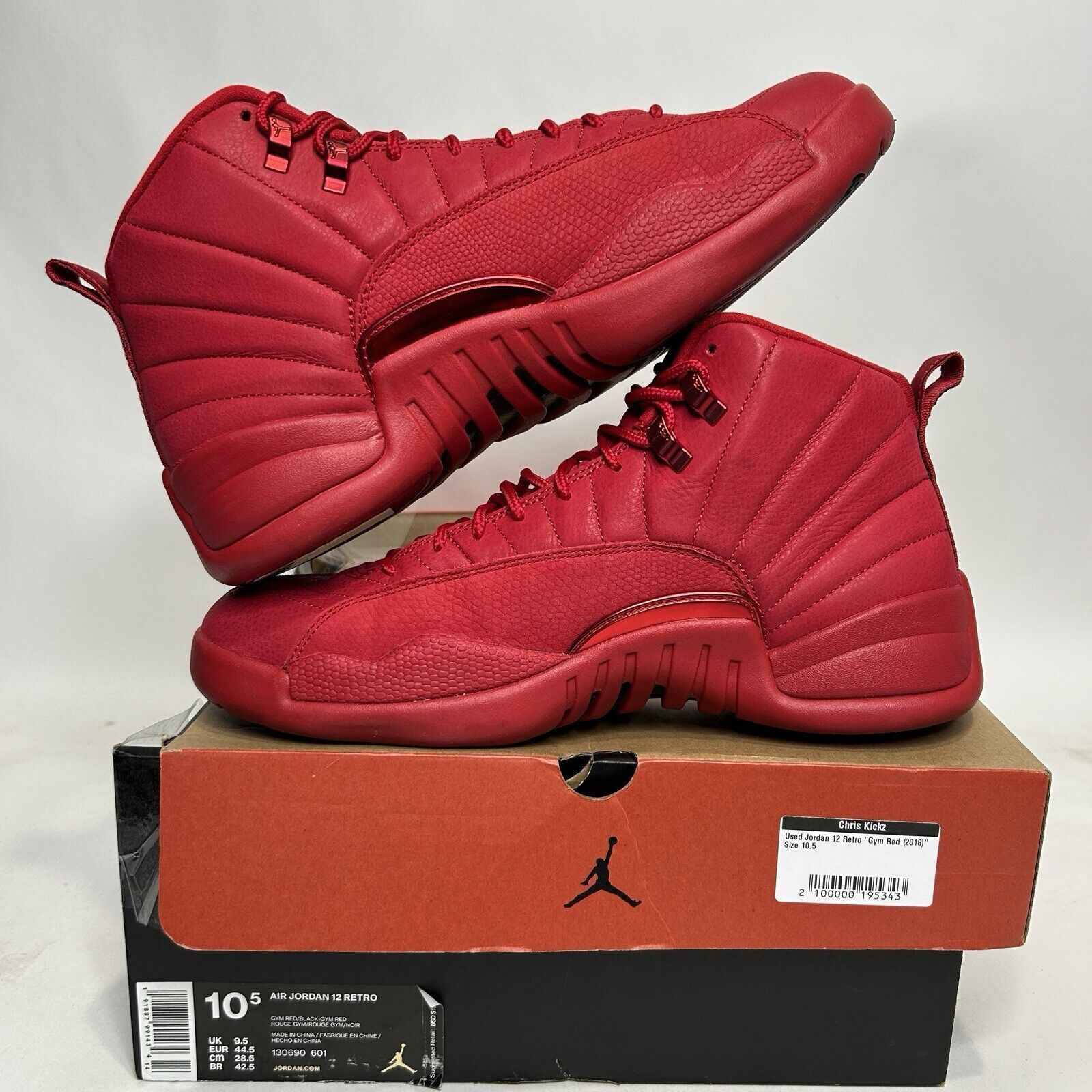 Nike Nike Air Jordan 12 Retro OG “Gym Red/Triple Red” Size US 10.5 / EU 43-44 - 3 Thumbnail