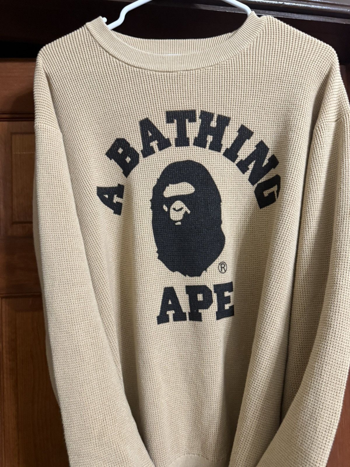 Bape Bape College Waffle Crewneck Sweater Size Large Size US L / EU 52-54 / 3 - 6 Thumbnail