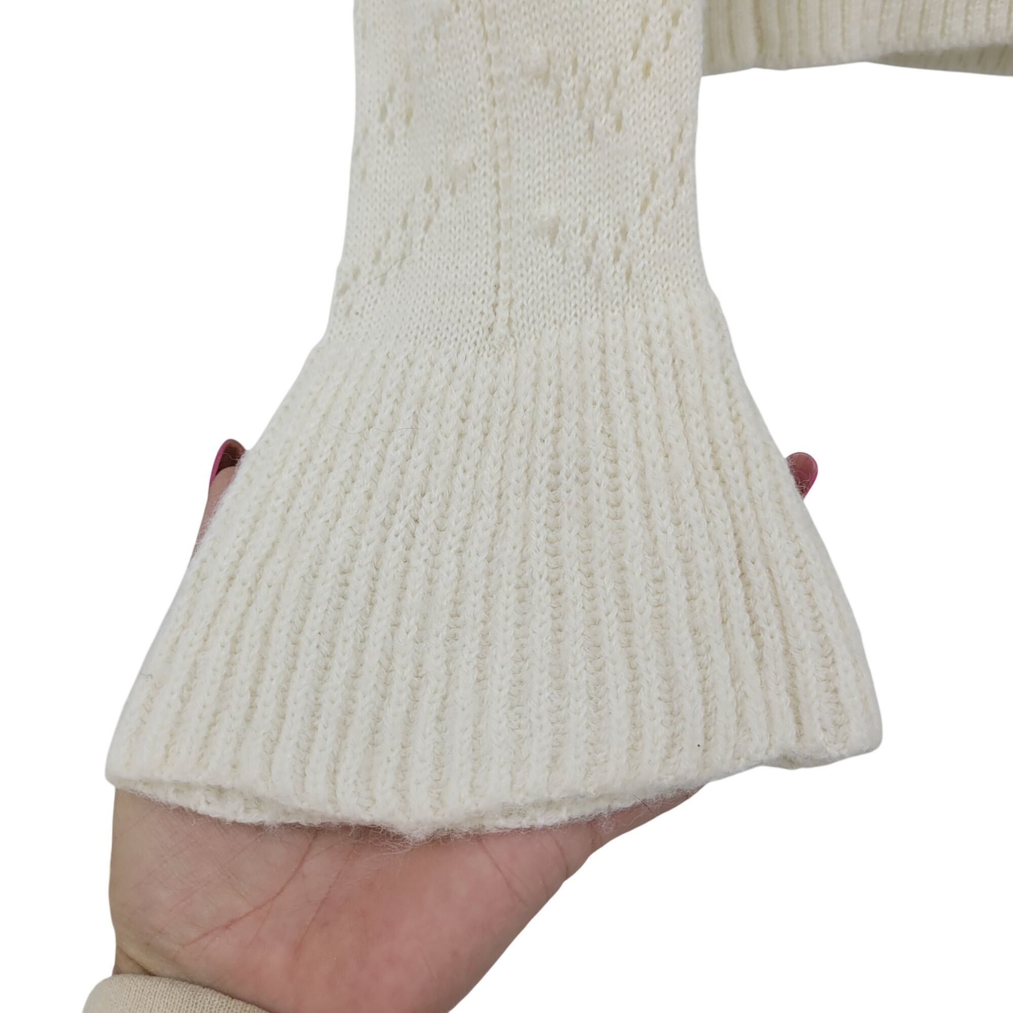 Designer Tularosa Womens Ivory Ruffle Knit Sweater S Wool Bell Sleeve Size S / US 4 / IT 40 - 8 Thumbnail