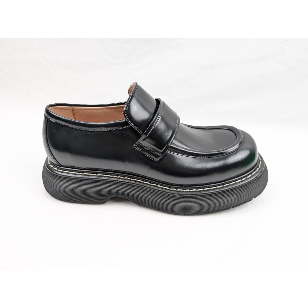 Bottega Veneta o1rshd1 Osaka Shine Calf Bounce Loafer in Black Size US 12 / EU 45 - 1 Thumbnail