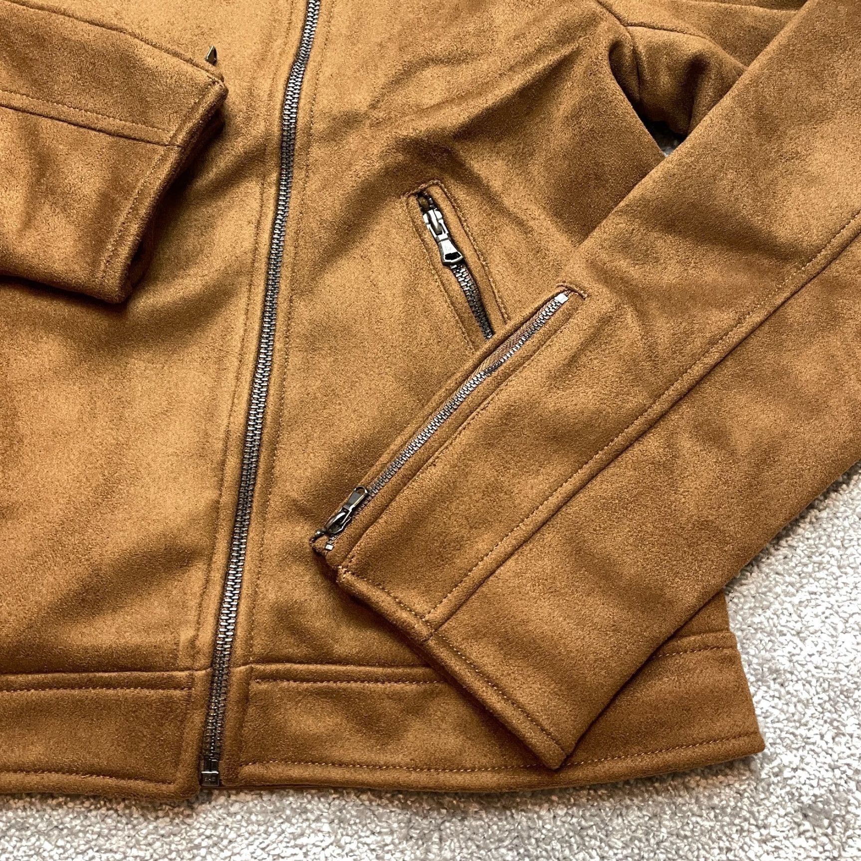 Vintage Crissexo Coat Jacket Womens L Brown Faux Suede Full Zip New Size L / US 10 / IT 46 - 4 Thumbnail