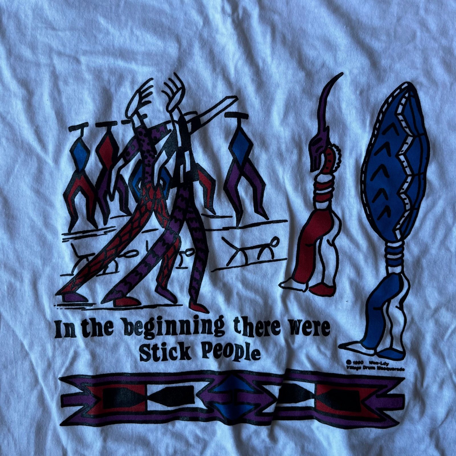 Vintage VINTAGE STICK PEOPLE FUNNY SHIRT NATIVE PARODY MENS XL 90S Size US XL / EU 56 / 4 - 6 Thumbnail