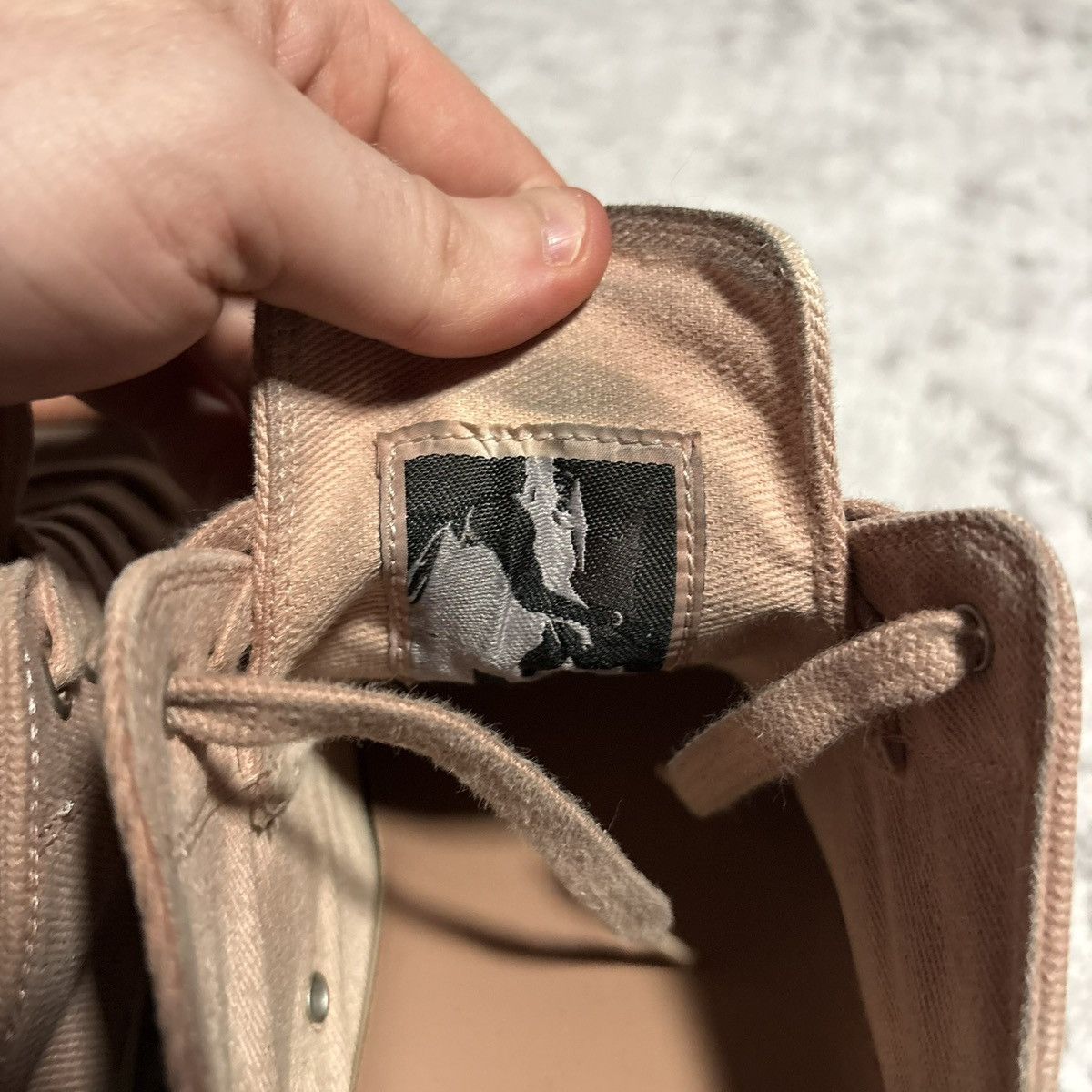 Rick Owens Drkshdw Rick Owens DRKSHDW Faded Pink Canvas Low Top Ramones | 41 Size US 8 / EU 41 - 8 Thumbnail