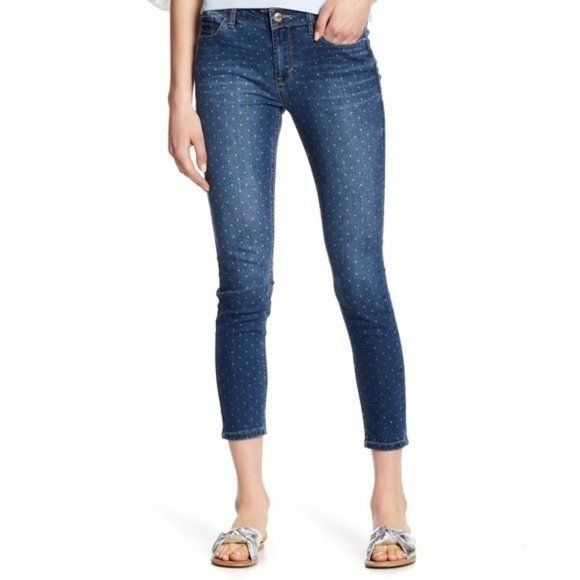 Other Kensie Dark Blue Dot Print Ankle Length Jeans Size 27" / US 4 / IT 40 - 1 Thumbnail