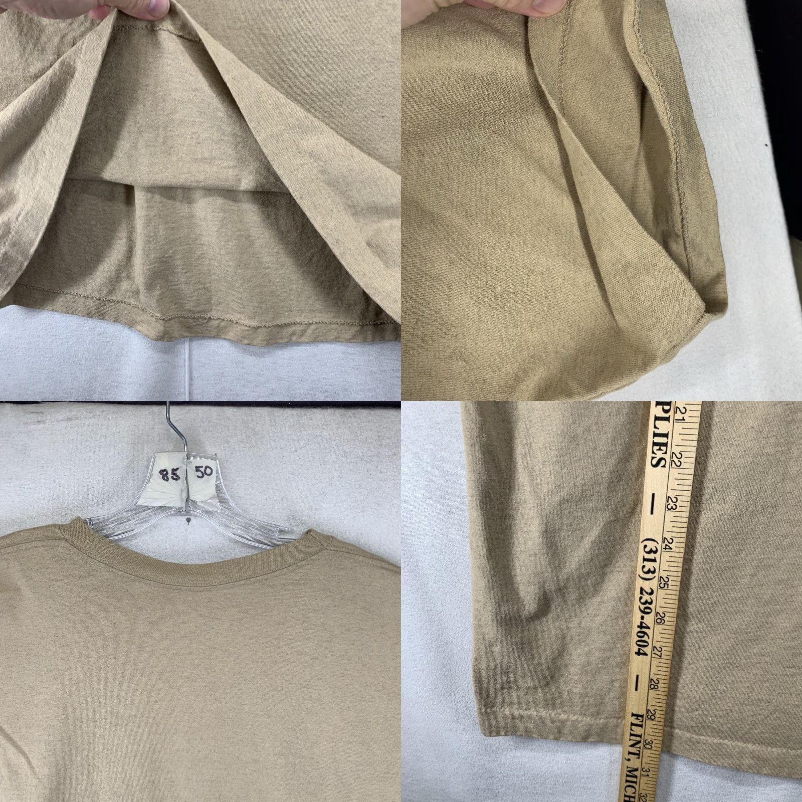 Vintage VINTAGE Alore Unisex T-Shirt XL Short Sleeve Crew Neck USA Patchwork 90s Cotton Rustic Tan Size US XL / EU 56 / 4 - 8 Thumbnail