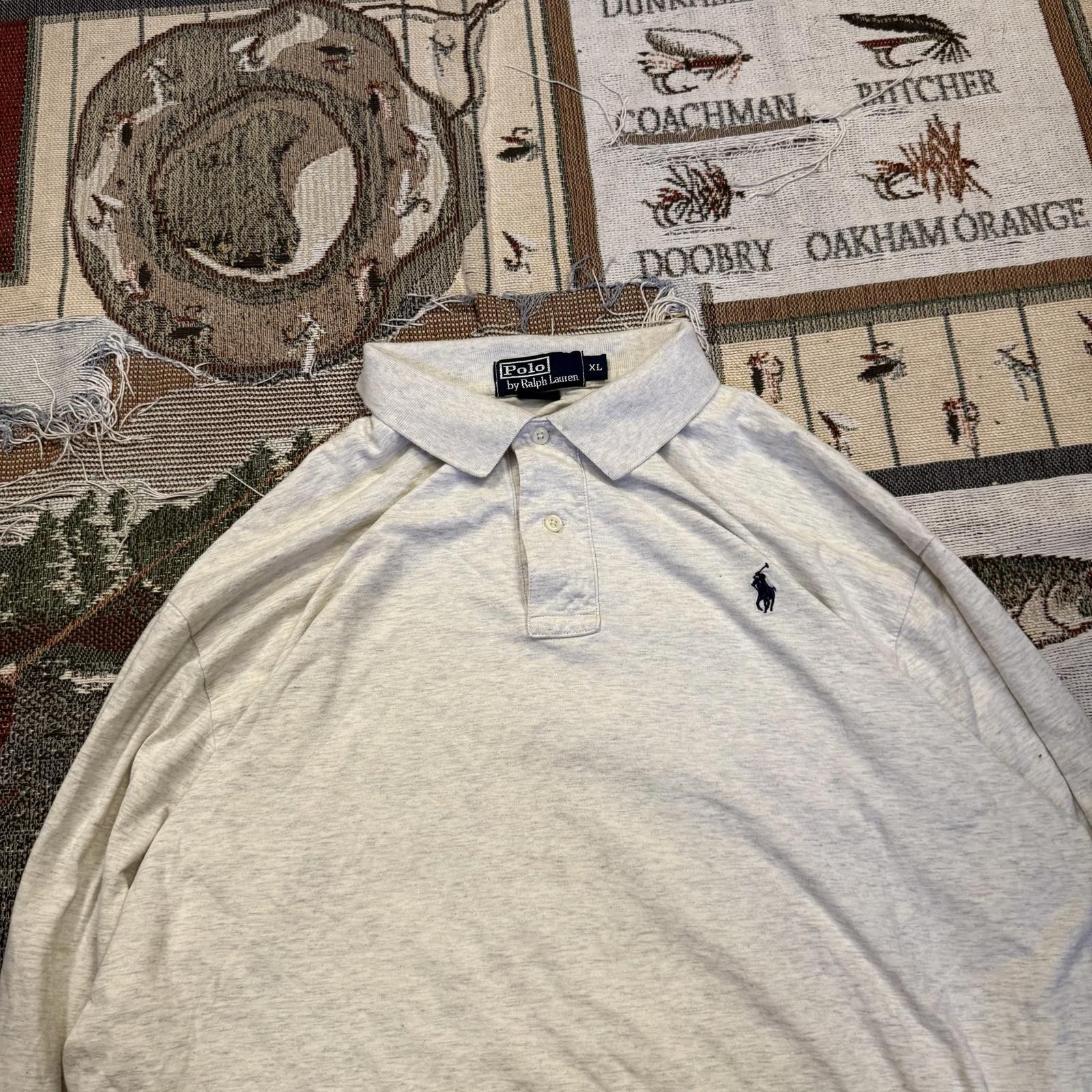 Polo Ralph Lauren POLO By Ralph Lauren Grey/White Long Sleeve Polo shirt Size US XL / EU 56 / 4 - 2 Thumbnail