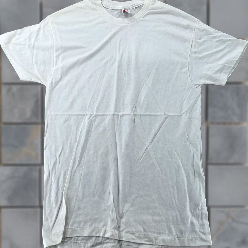 Hanes VINTAGE Hanes Shirt Mens M White Crew Neck Short Sleeve Cotton T-Shirt Plain Tee Size US M / EU 48-50 / 2 - 1 Thumbnail